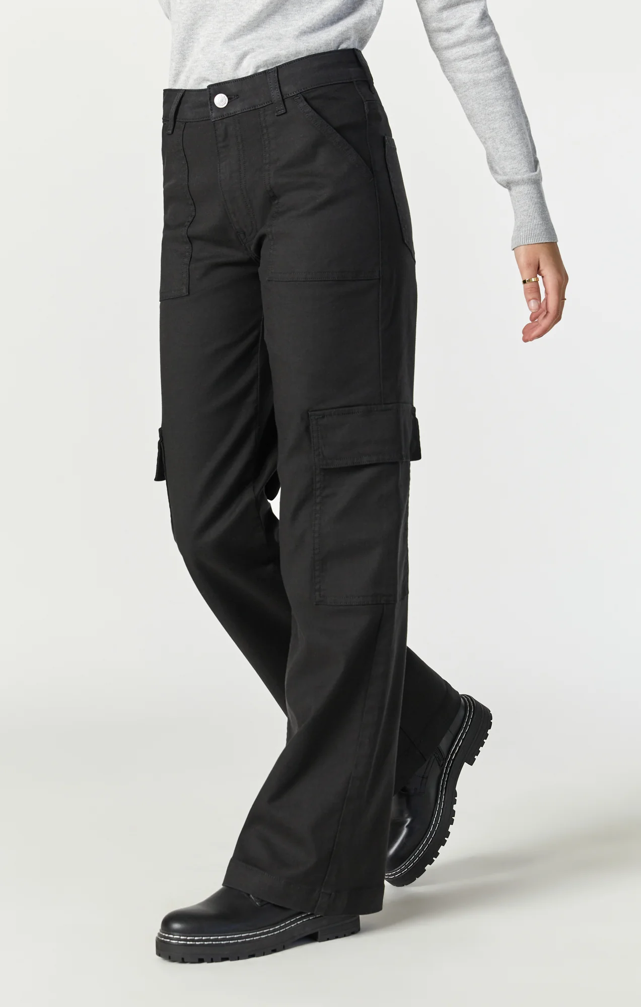 ALVA STRAIGHT CARGO IN BLACK LUXE TWILL - Image 3