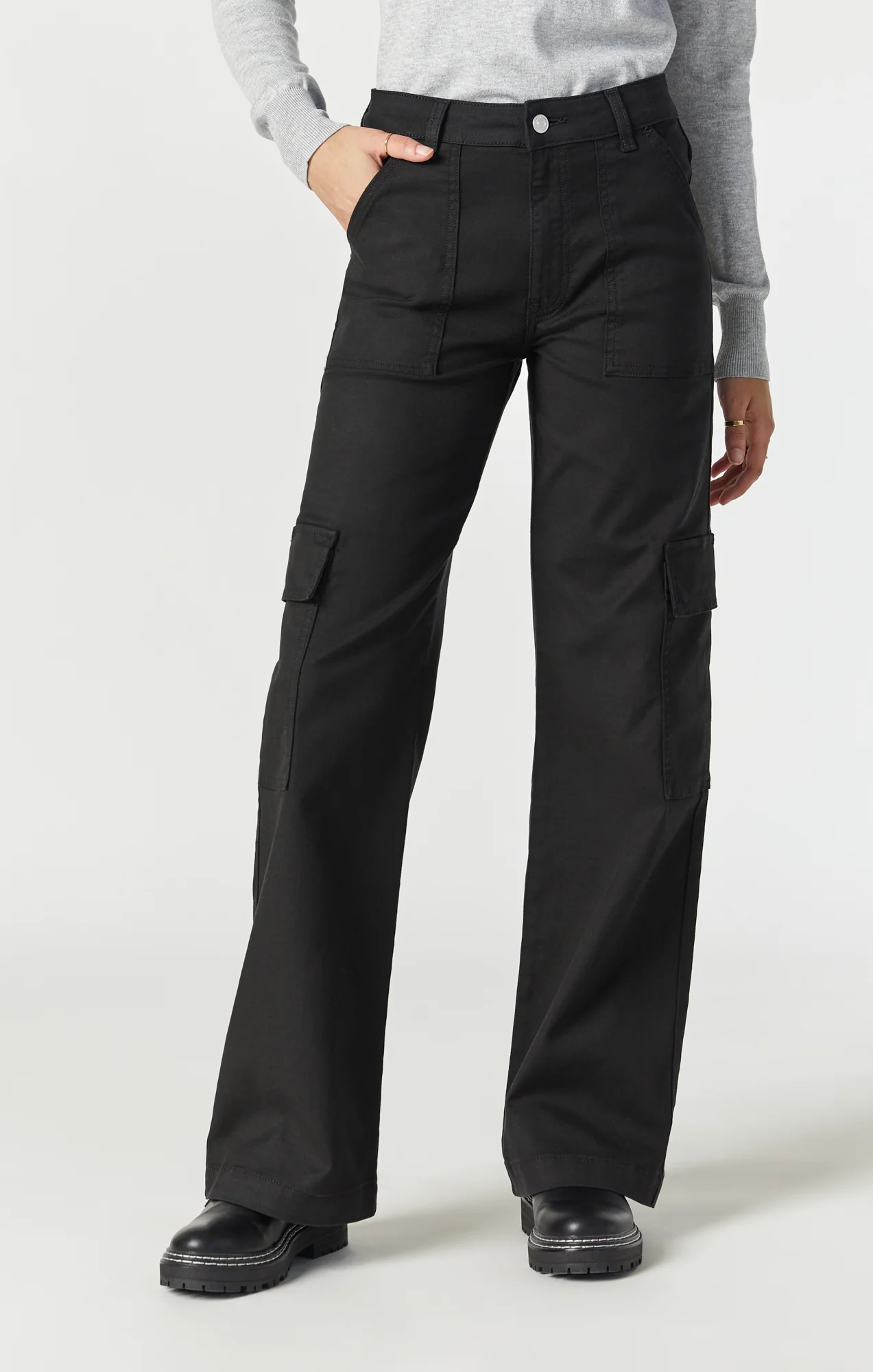 ALVA STRAIGHT CARGO IN BLACK LUXE TWILL - Image 4