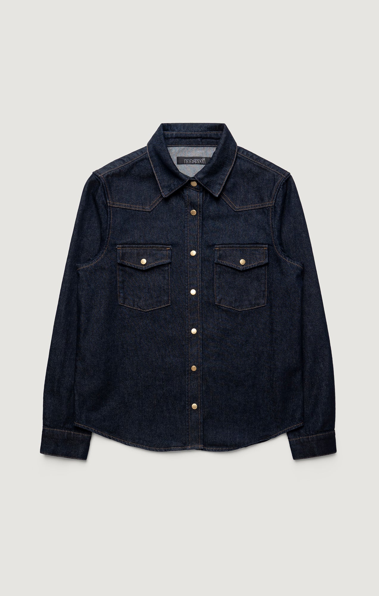 ANGELA DENIM SHIRT IN RINSE CLASSIC DENIM - Image 6