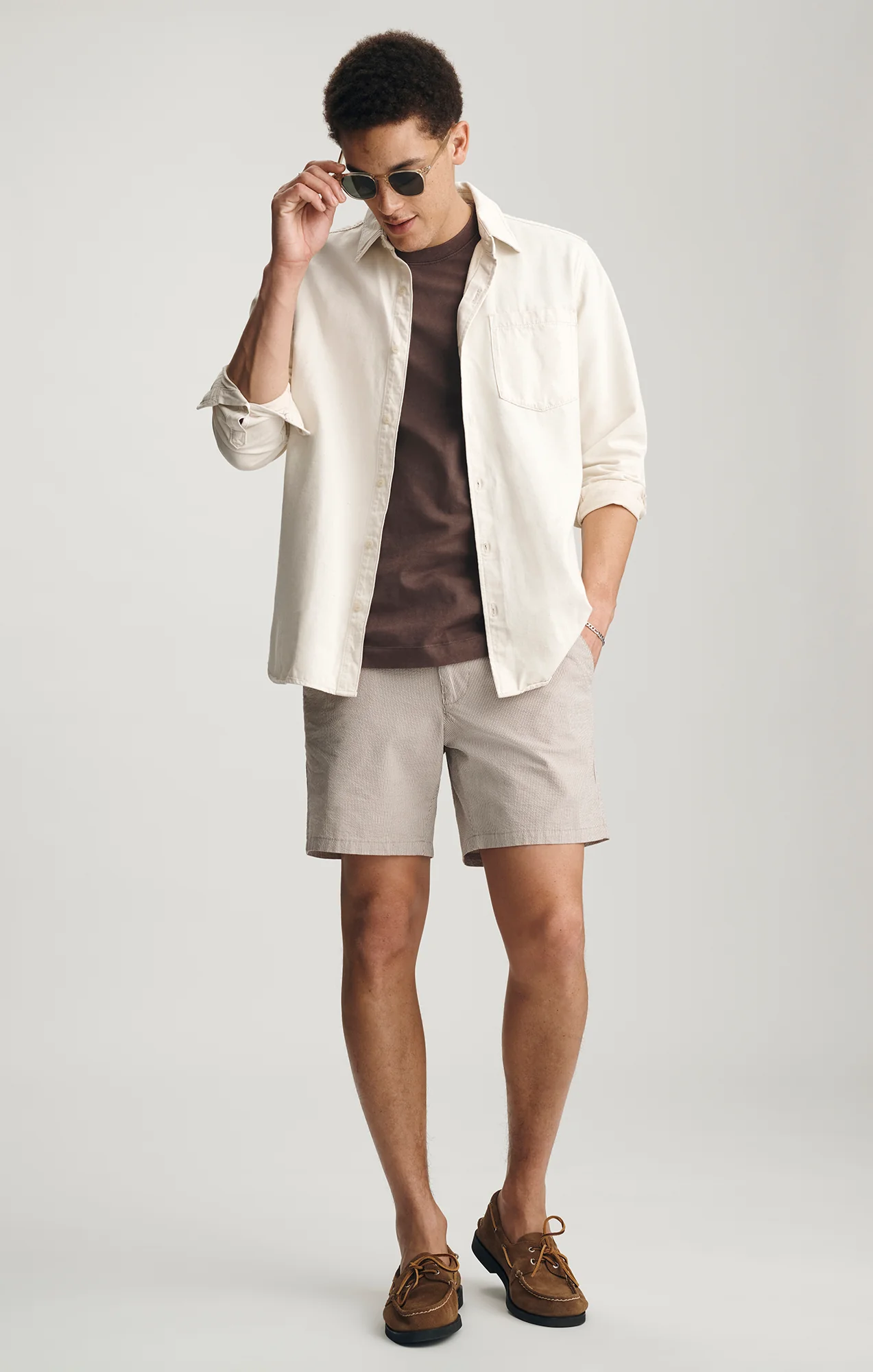 BACK SEAM CREW NECK T-SHIRT IN CHOCOLATE MARTINI - Image 4