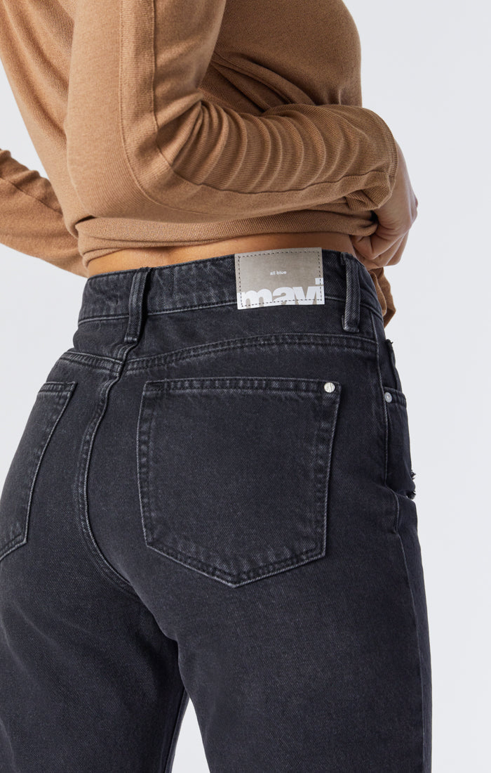 BARCELONA WIDE LEG IN DARK SMOKE ORGANIC BLUE - Image 2