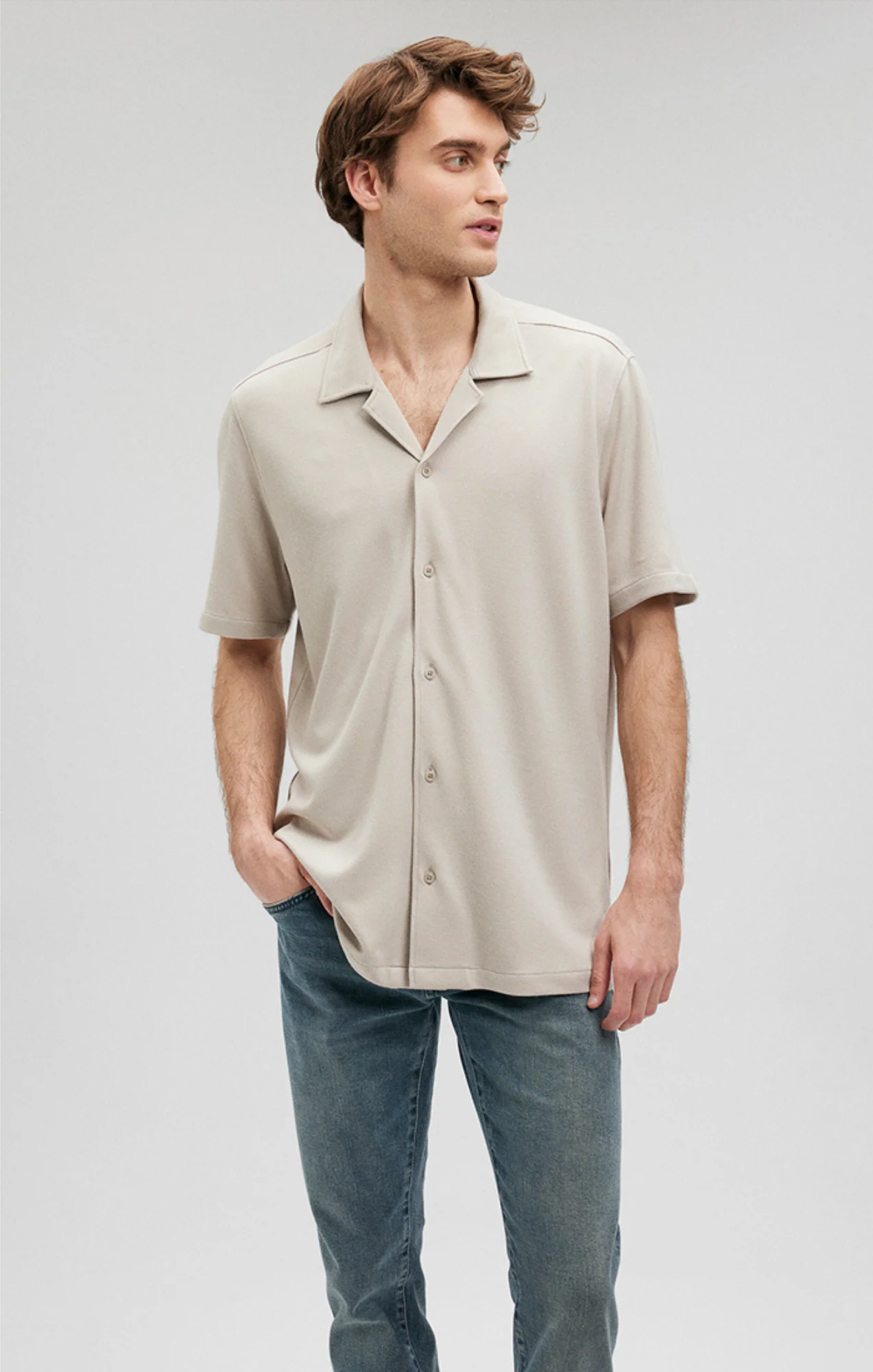 BUTTON-UP SHORT SLEEVE SHIRT IN MOONSTRUCK - Image 3