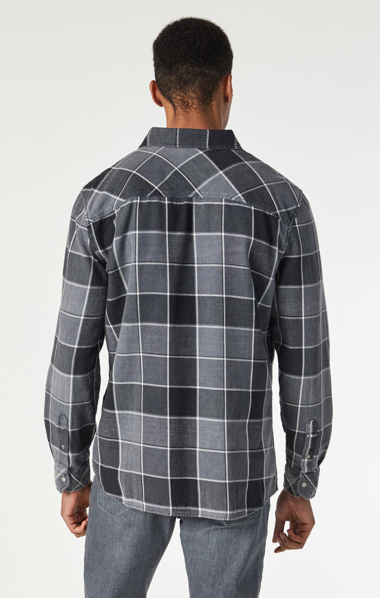 CHECK SHIRT IN BLACK INDIGO CHECK - Image 3
