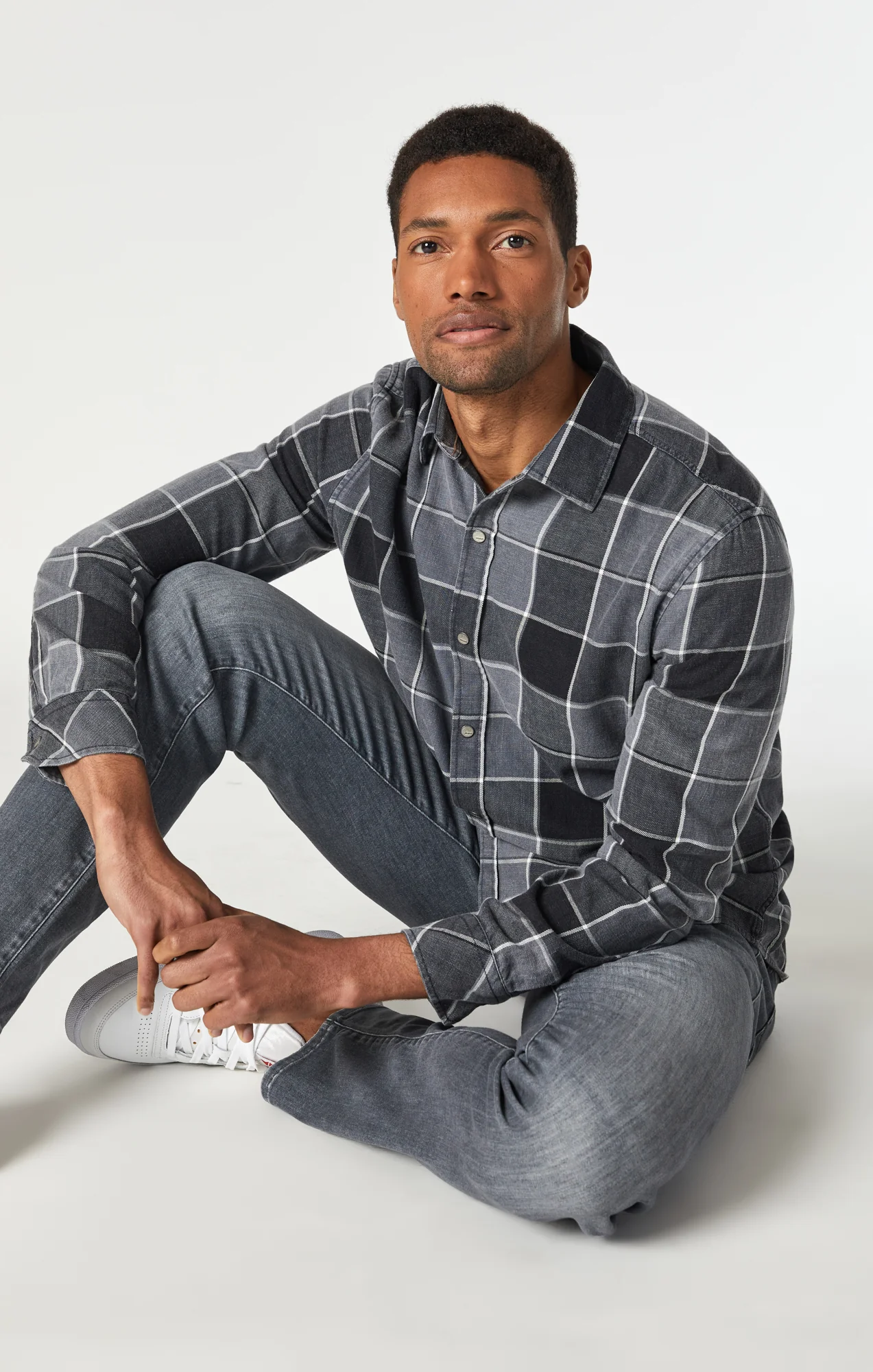 CHECK SHIRT IN BLACK INDIGO CHECK - Image 8