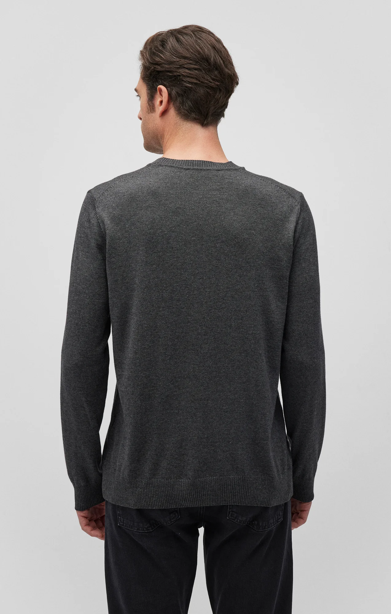 CREW NECK SWEATER IN ANTHRACITE MELANGE - Image 3
