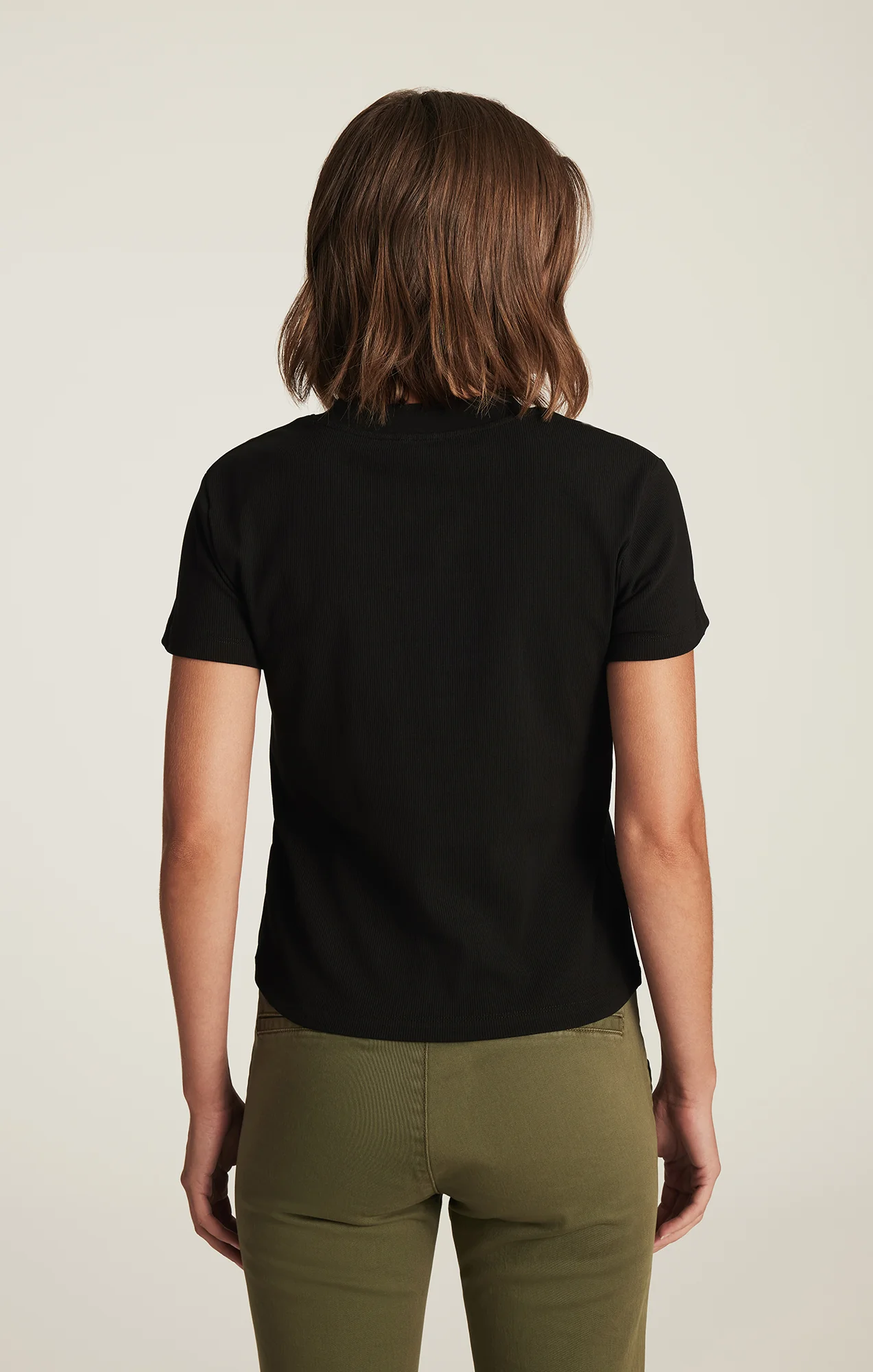 LAYLA RIBBED BABY T-SHIRT IN BLACK - Image 2