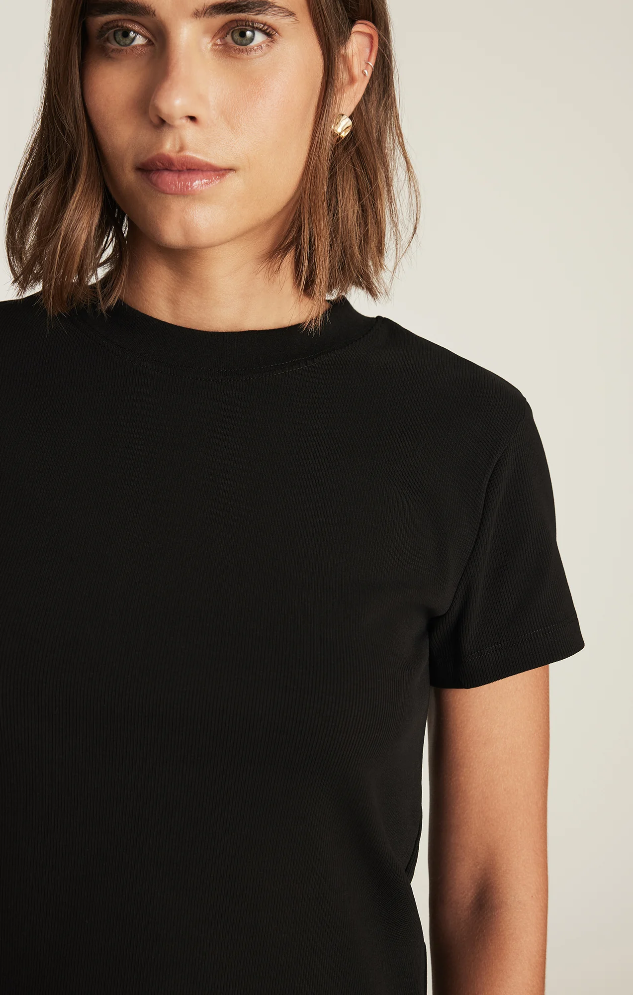 LAYLA RIBBED BABY T-SHIRT IN BLACK - Image 3