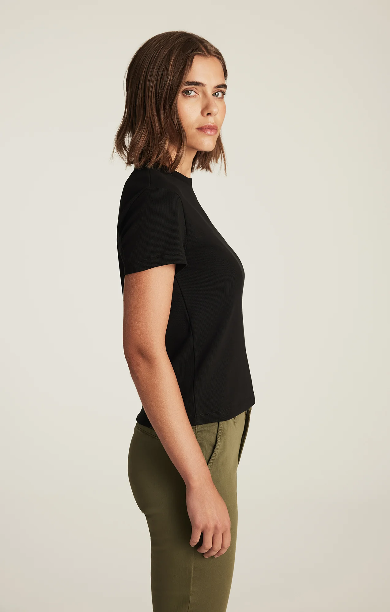 LAYLA RIBBED BABY T-SHIRT IN BLACK - Image 4
