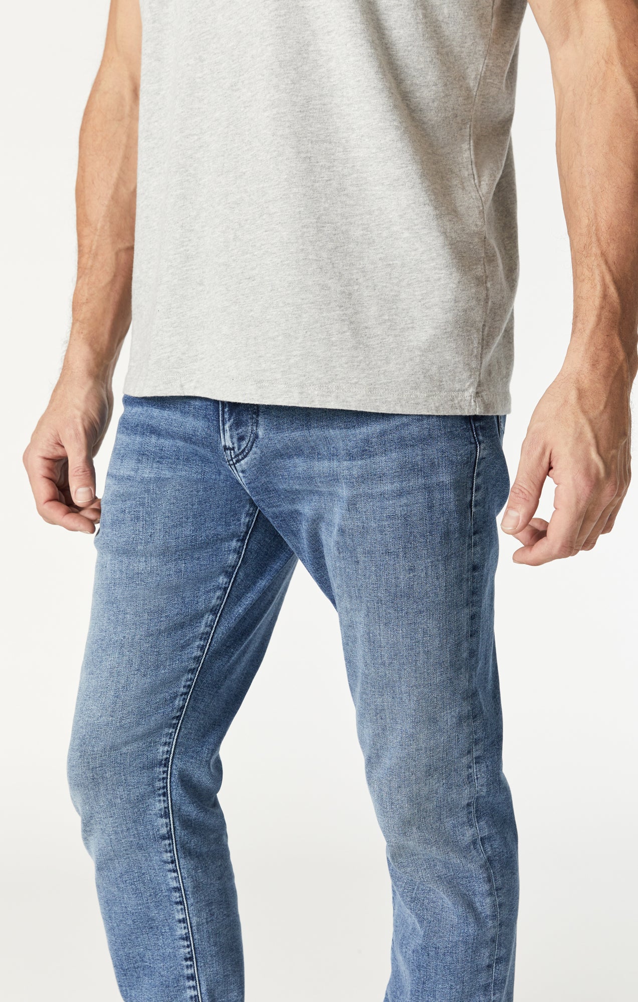 CREW NECK T-SHIRT IN LIGHT GREY MELANGE - Image 4
