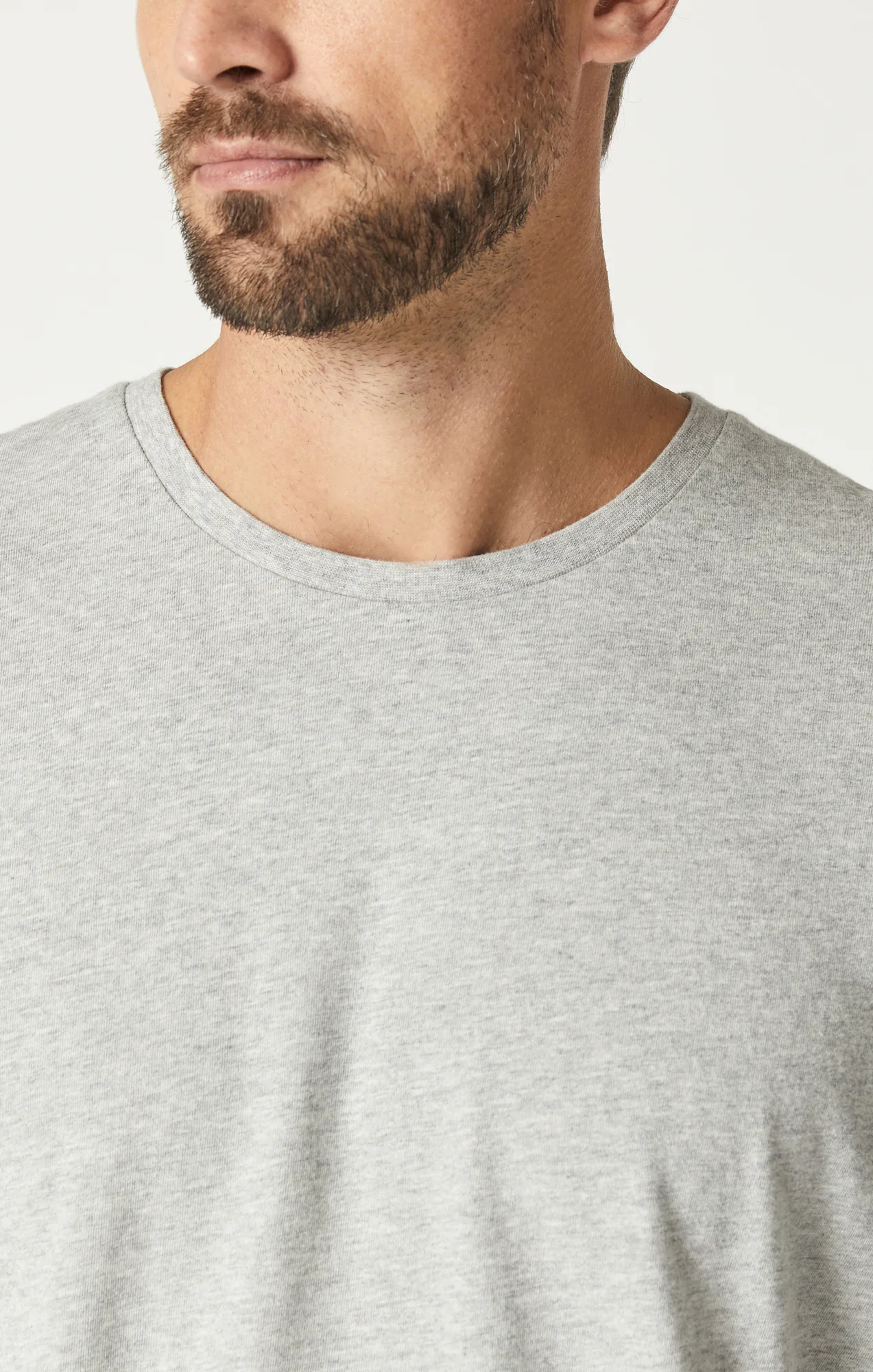 CREW NECK T-SHIRT IN LIGHT GREY MELANGE - Image 5