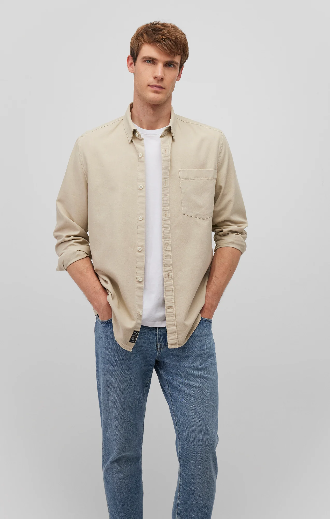 ONE POCKET BUTTON-UP SHIRT IN PELICAN - Image 6