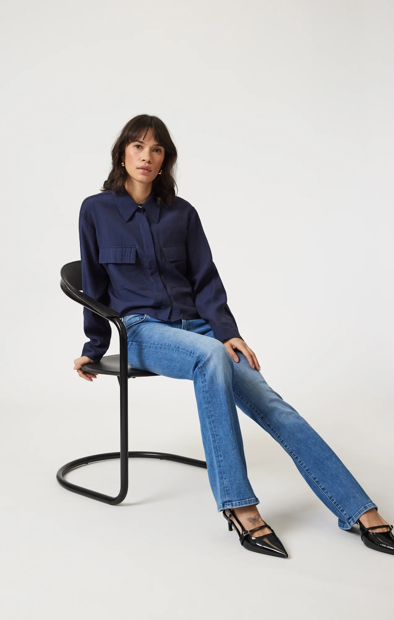 DOUBLE POCKET LONG SLEEVE SHIRT IN NAVAL ACADEMY - Image 3