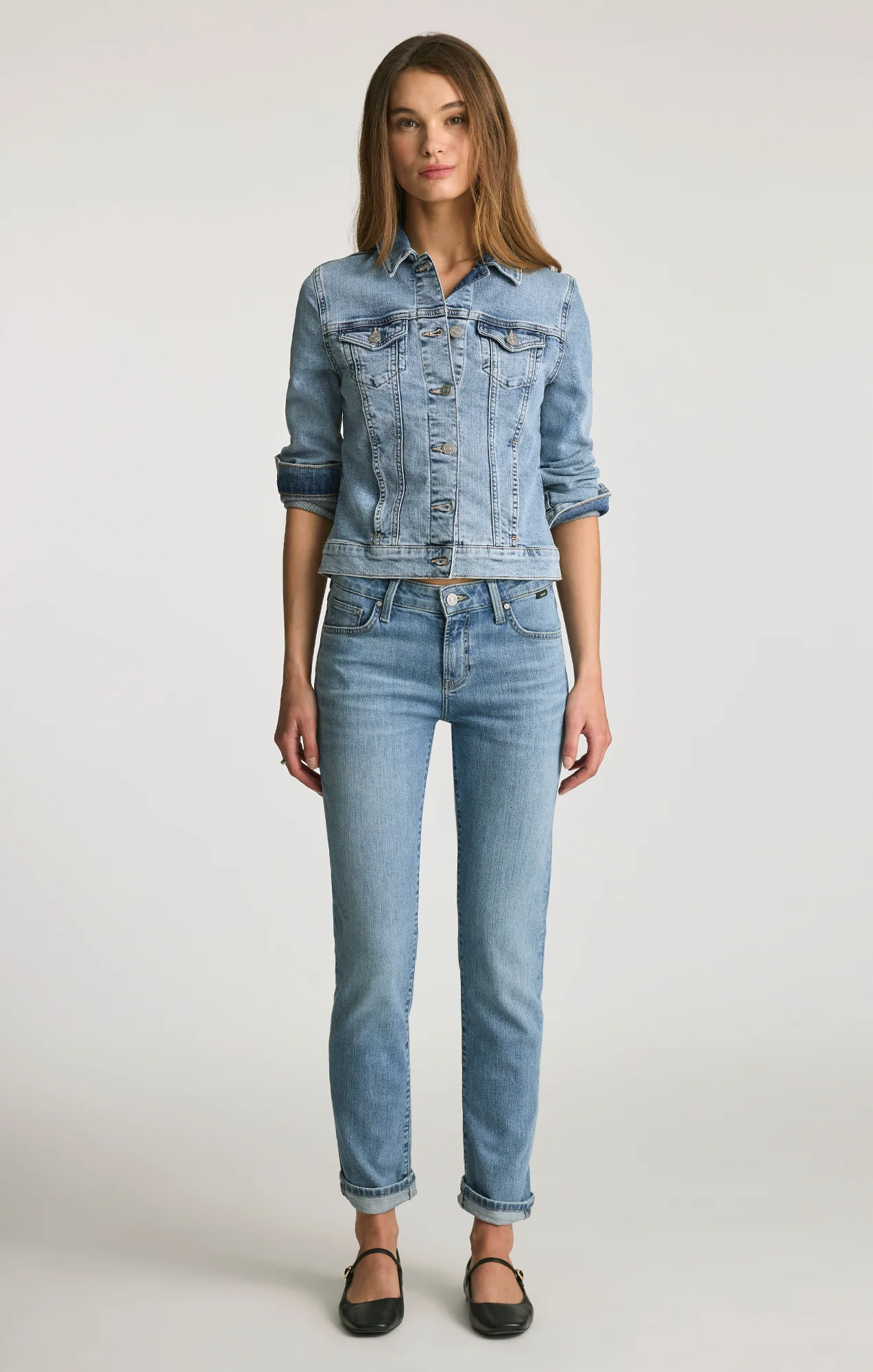 EMMA SLIM BOYFRIEND IN LIGHT BRUSHED FLEX BLUE - Image 4