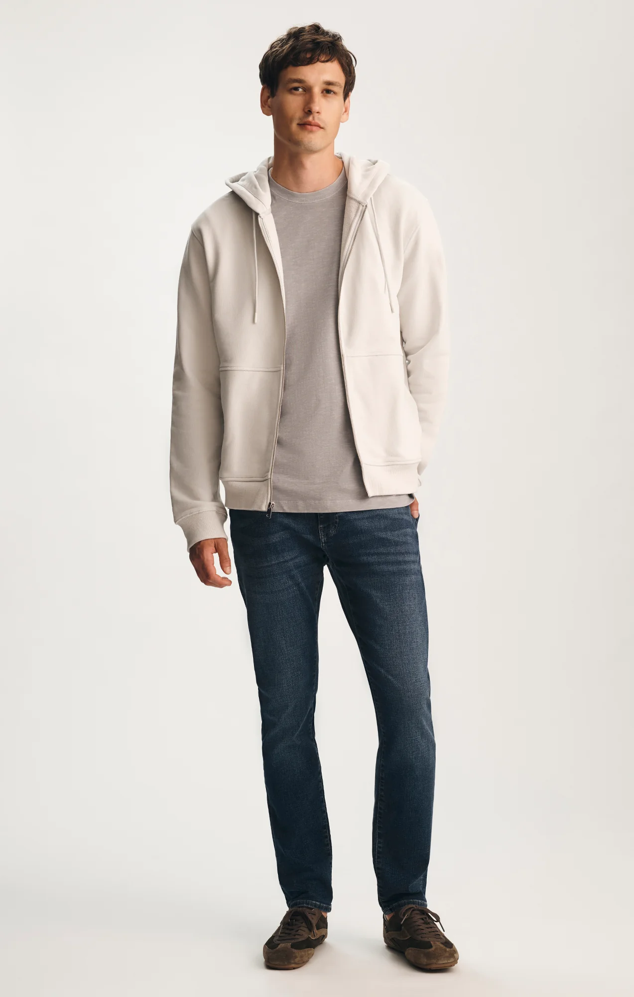 FULL ZIP HOODIE IN LUNAR ROCK - Image 3