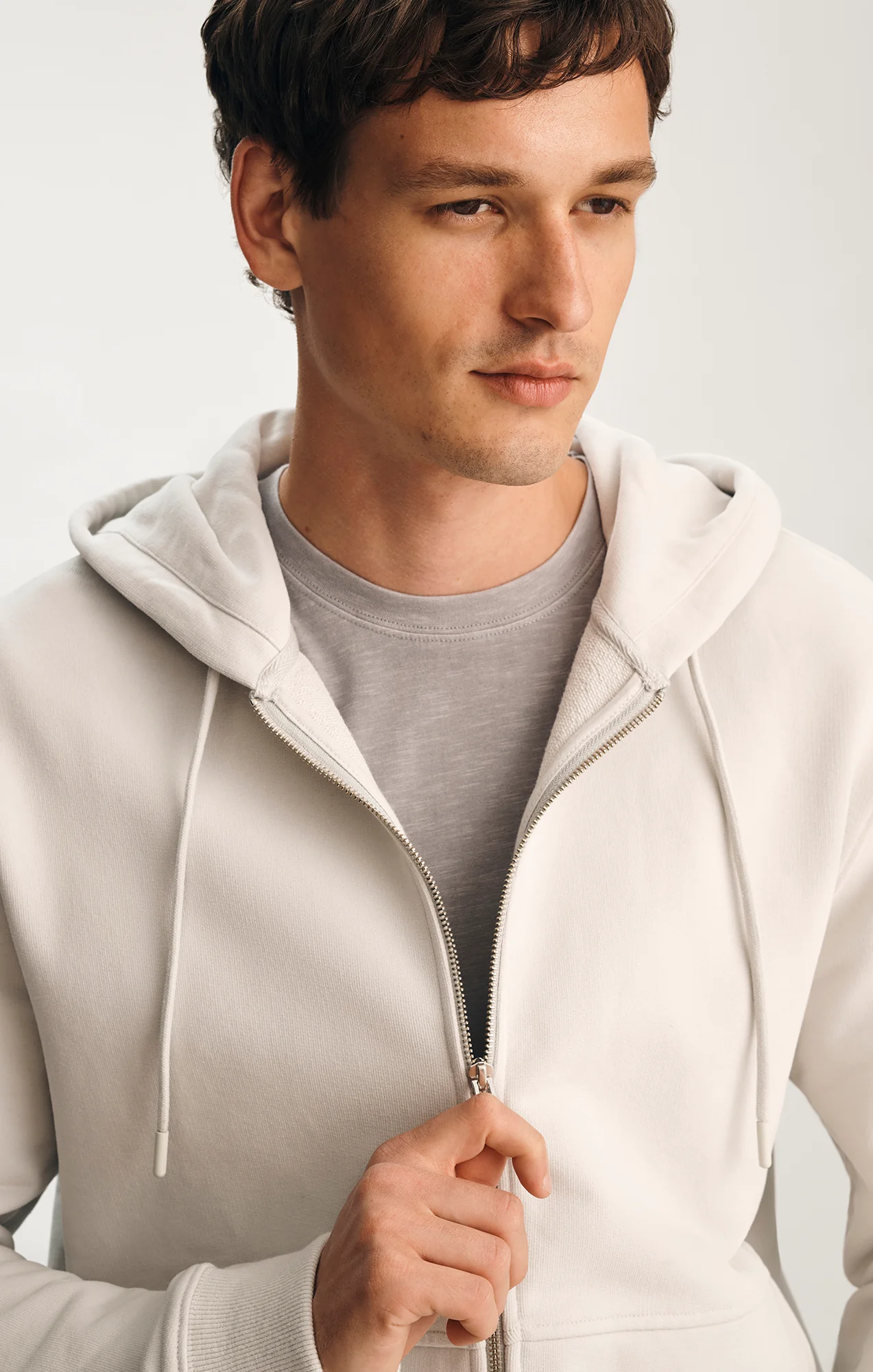 FULL ZIP HOODIE IN LUNAR ROCK - Image 4