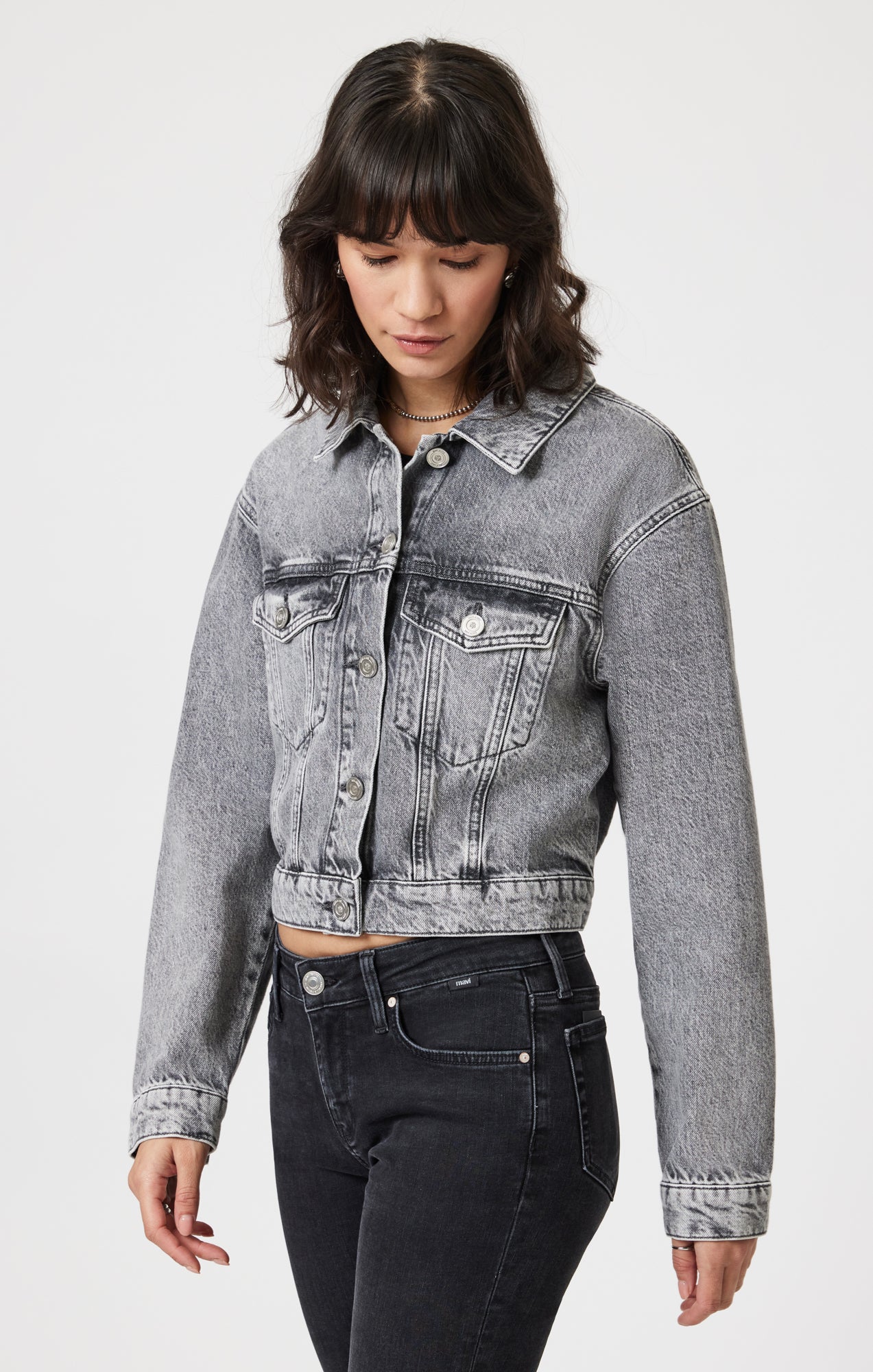 HARMONY DENIM JACKET IN LIGHT SMOKE DENIM - Image 2