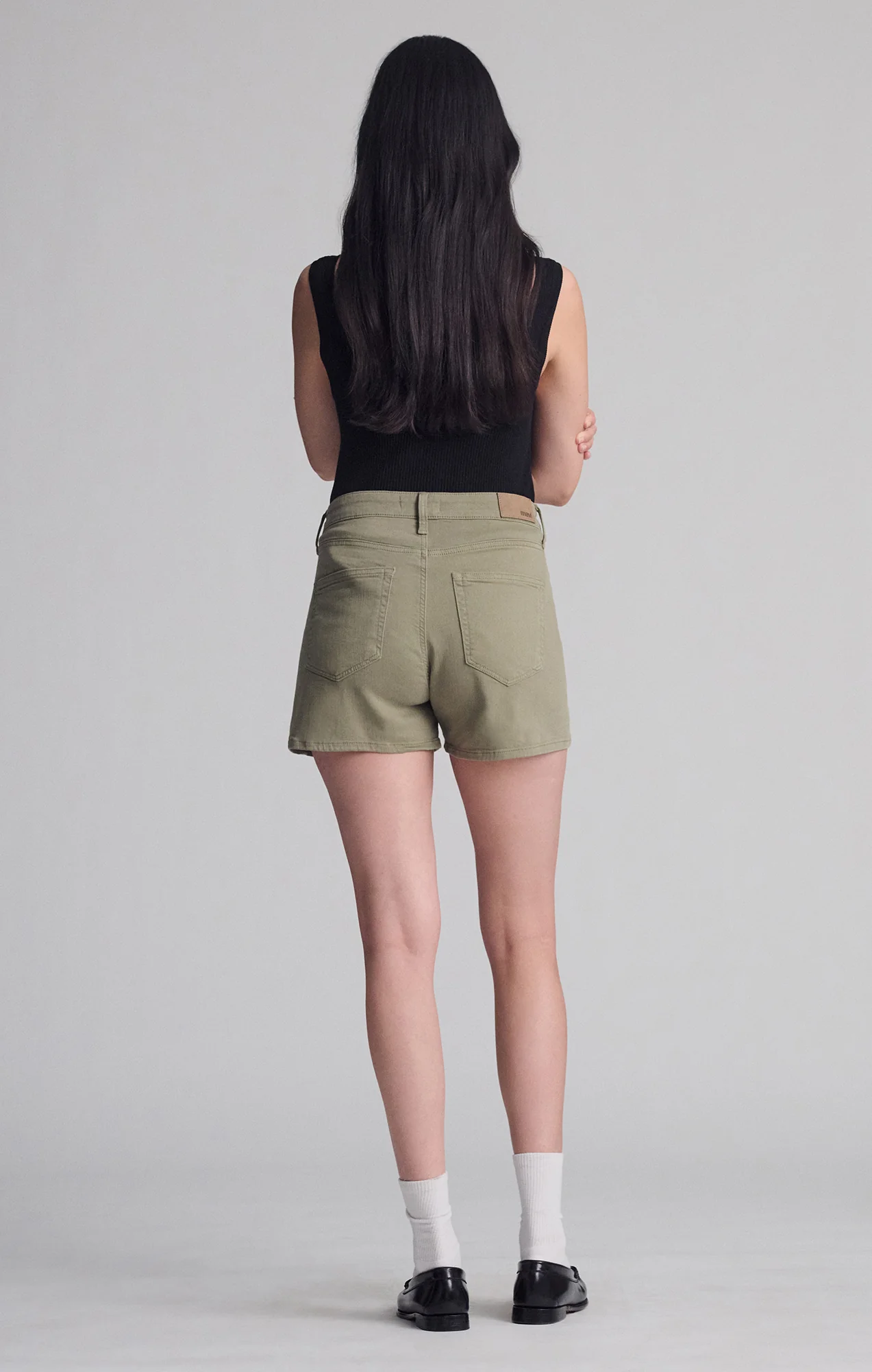 HEIDI STRAIGHT LEG SHORTS IN GREEN FLEX BLUE - Image 8