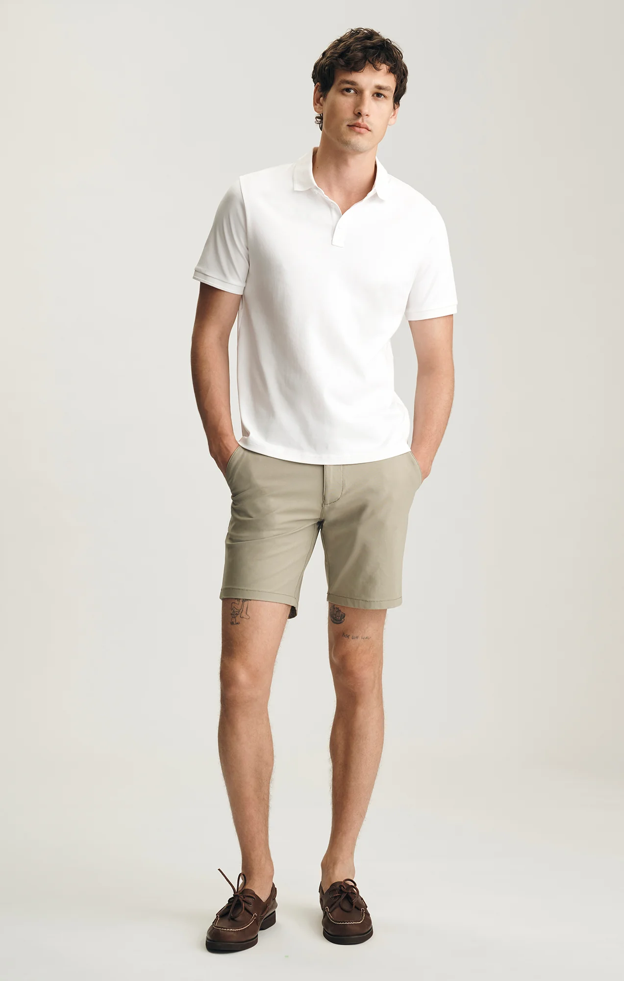 INTERLOCK POLO T-SHIRT IN WHITE - Image 3