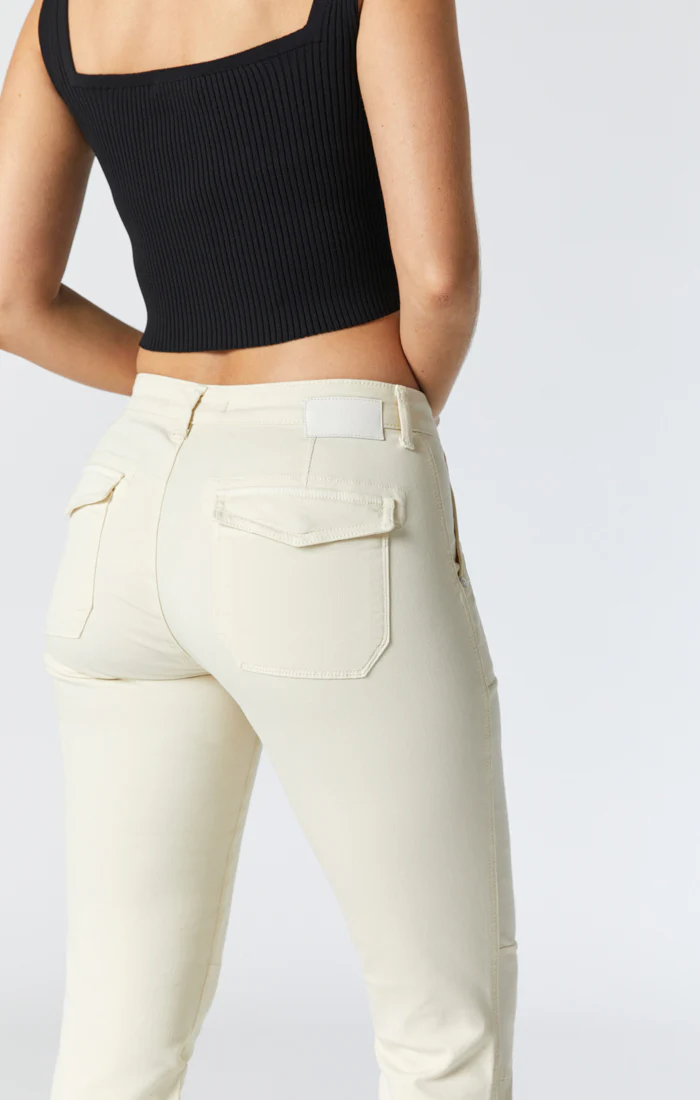 IVY SLIM CARGO PANTS IN ANTIQUE WHITE TWILL - Image 6