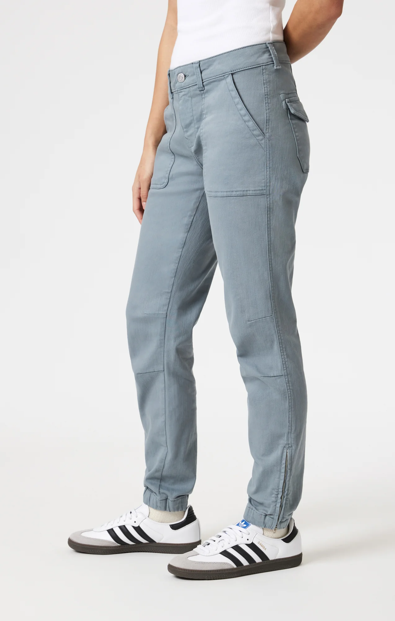 IVY SLIM CARGO IN DRIZZLE FLEX BLUE - Image 4