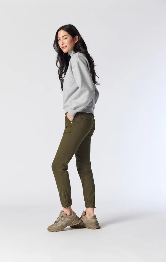 IVY SLIM CARGO PANTS IN DARK JADE TWILL - Image 3