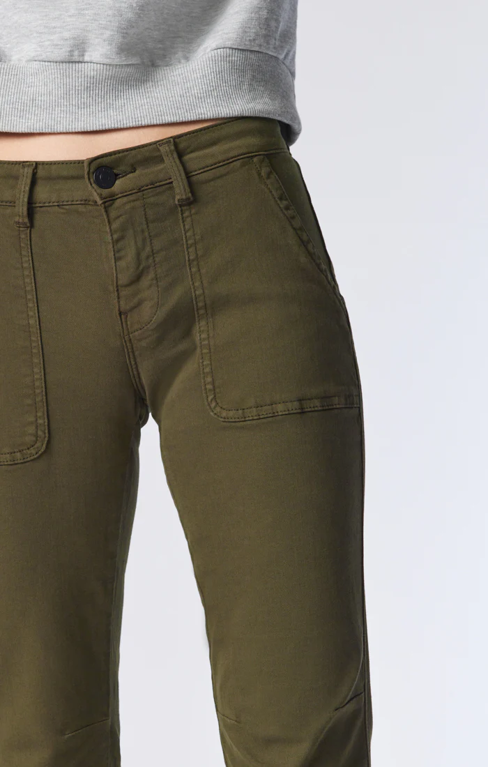 IVY SLIM CARGO PANTS IN DARK JADE TWILL - Image 8