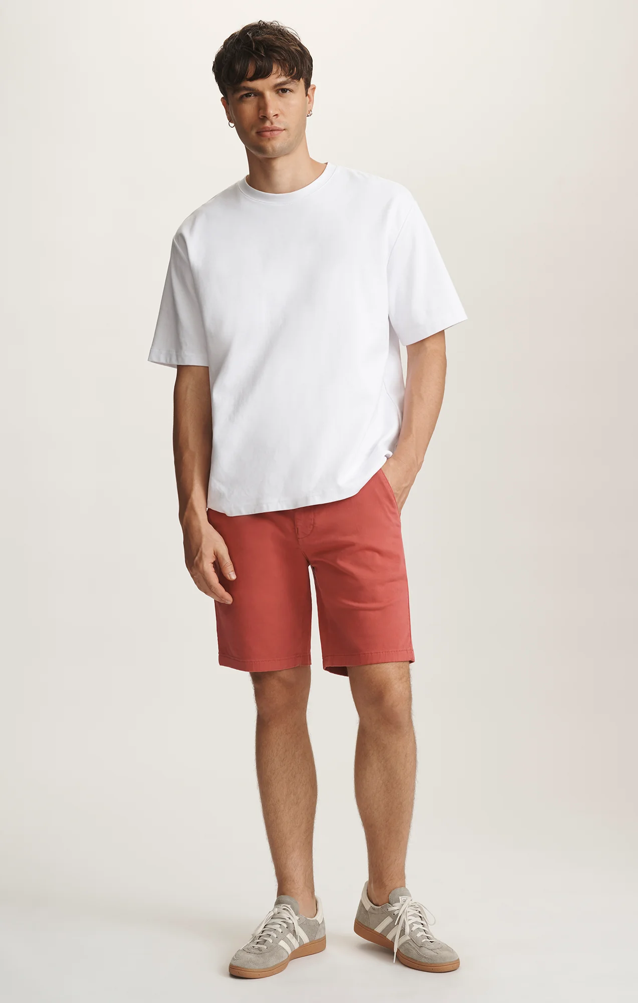 JACOB CROP SHORTS IN BUBBLEGUM CASUAL TWILL