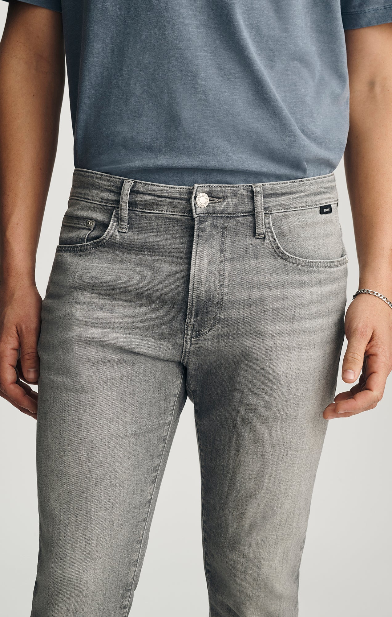 JAKE SLIM LEG IN GREY BRUSHED FEATHER BLUE - Image 5