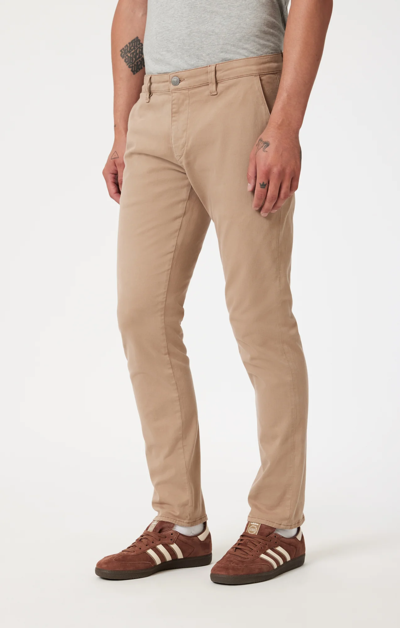 JOHNNY SLIM CHINO IN SAND CASUAL TWILL - Image 4