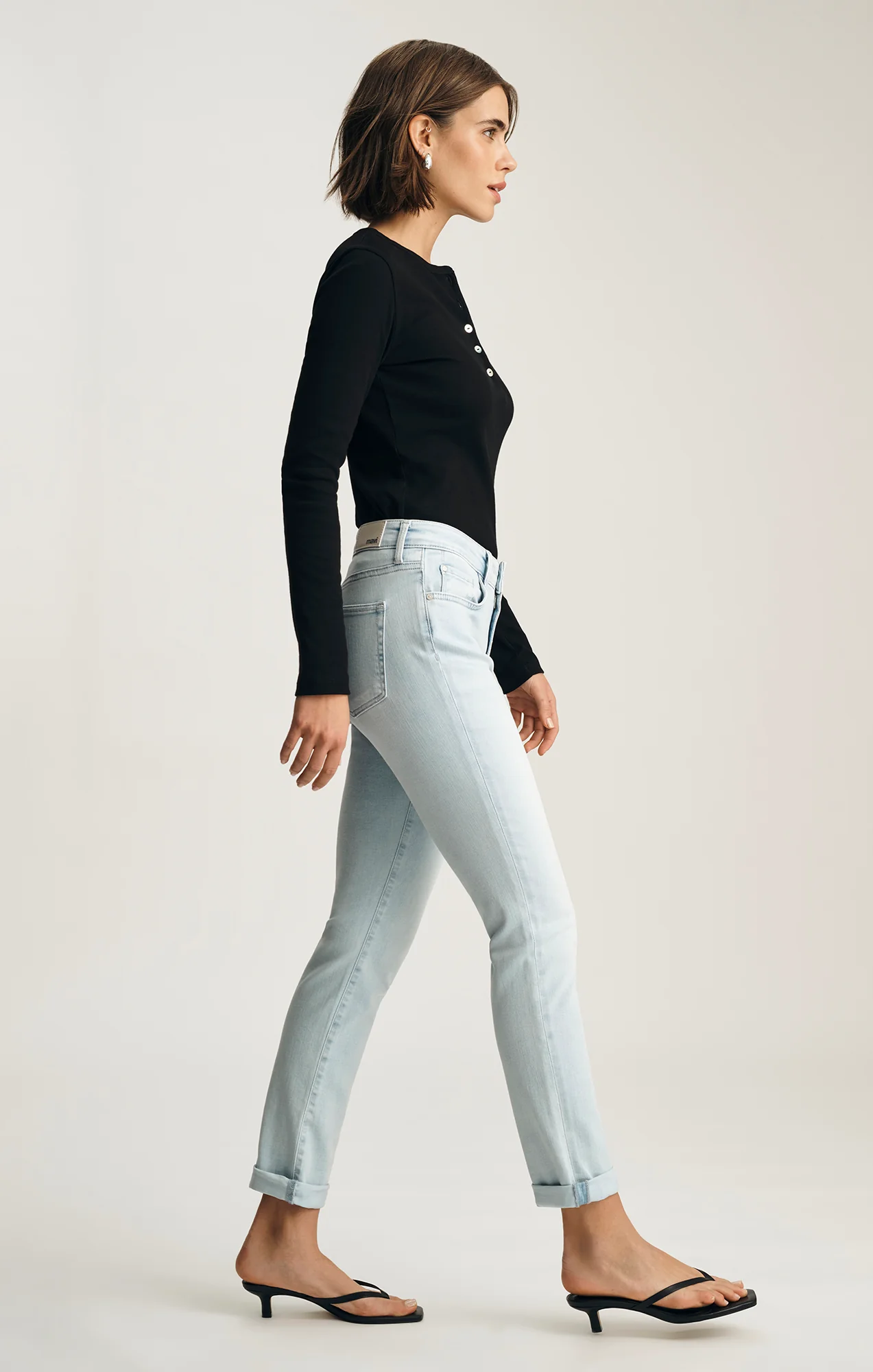 KATHLEEN SLIM BOYFRIEND IN BLEACHED FEATHER BLUE - Image 4