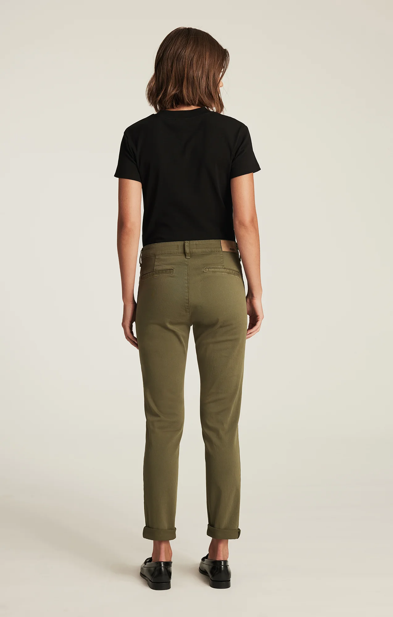 KATHLEEN SLIM BOYFRIEND CHINO IN DARK OLIVE CASUAL TWILL - Image 4