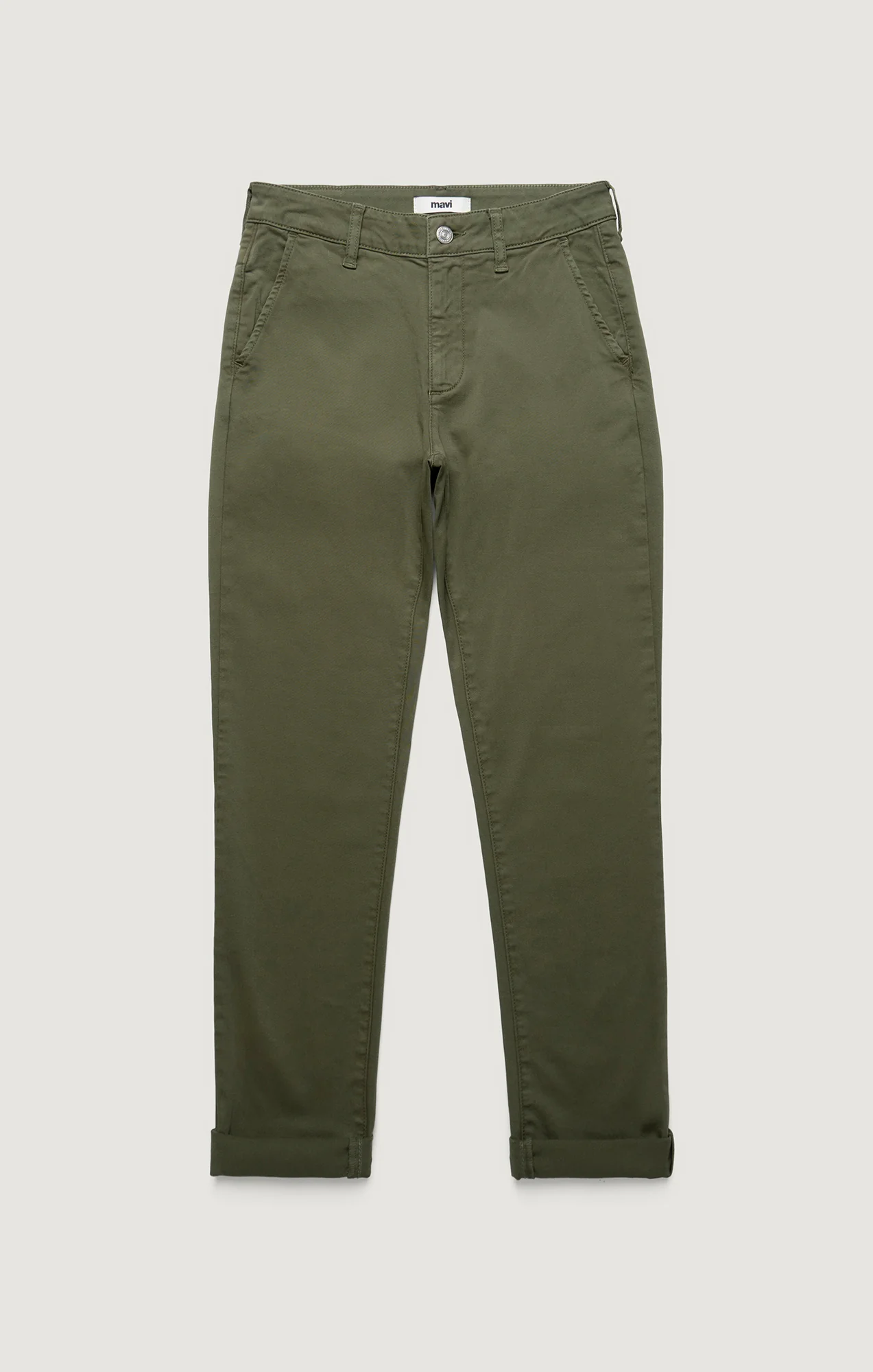 KATHLEEN SLIM BOYFRIEND CHINO IN DARK OLIVE CASUAL TWILL - Image 7