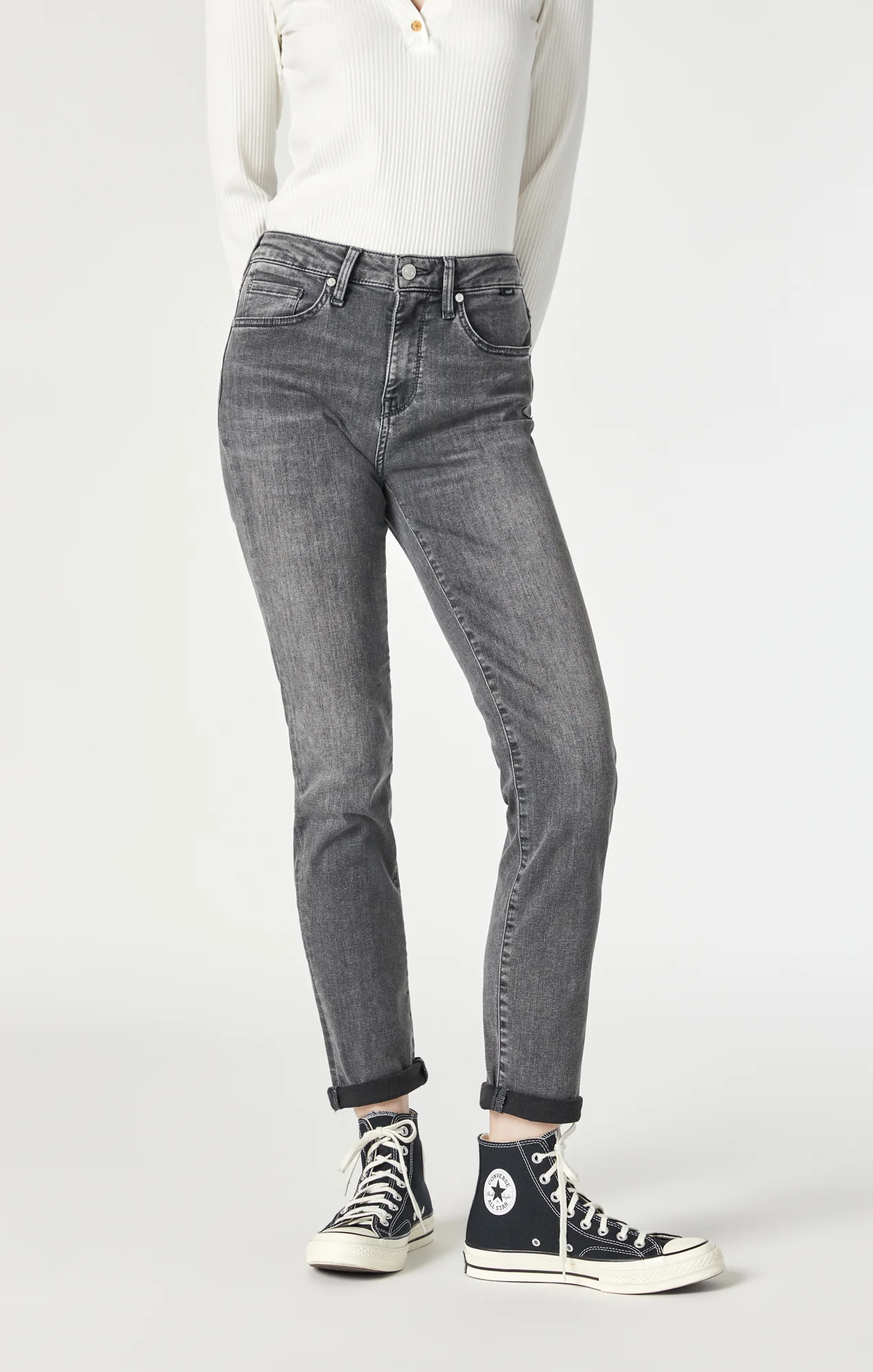 KATHLEEN SLIM BOYFRIEND IN MID GREY FEATHER BLUE - Image 3