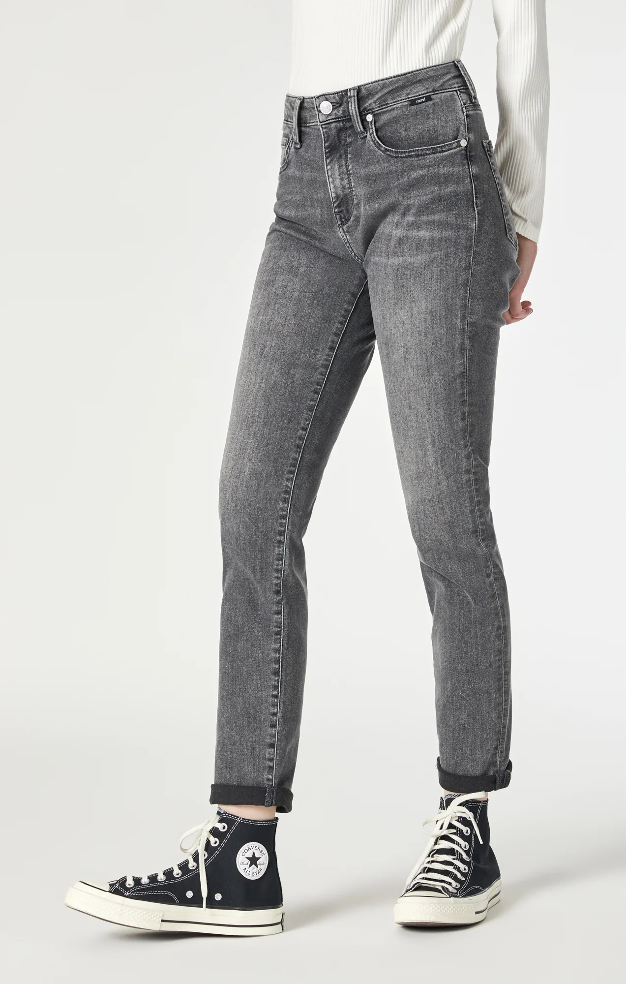 KATHLEEN SLIM BOYFRIEND IN MID GREY FEATHER BLUE - Image 4