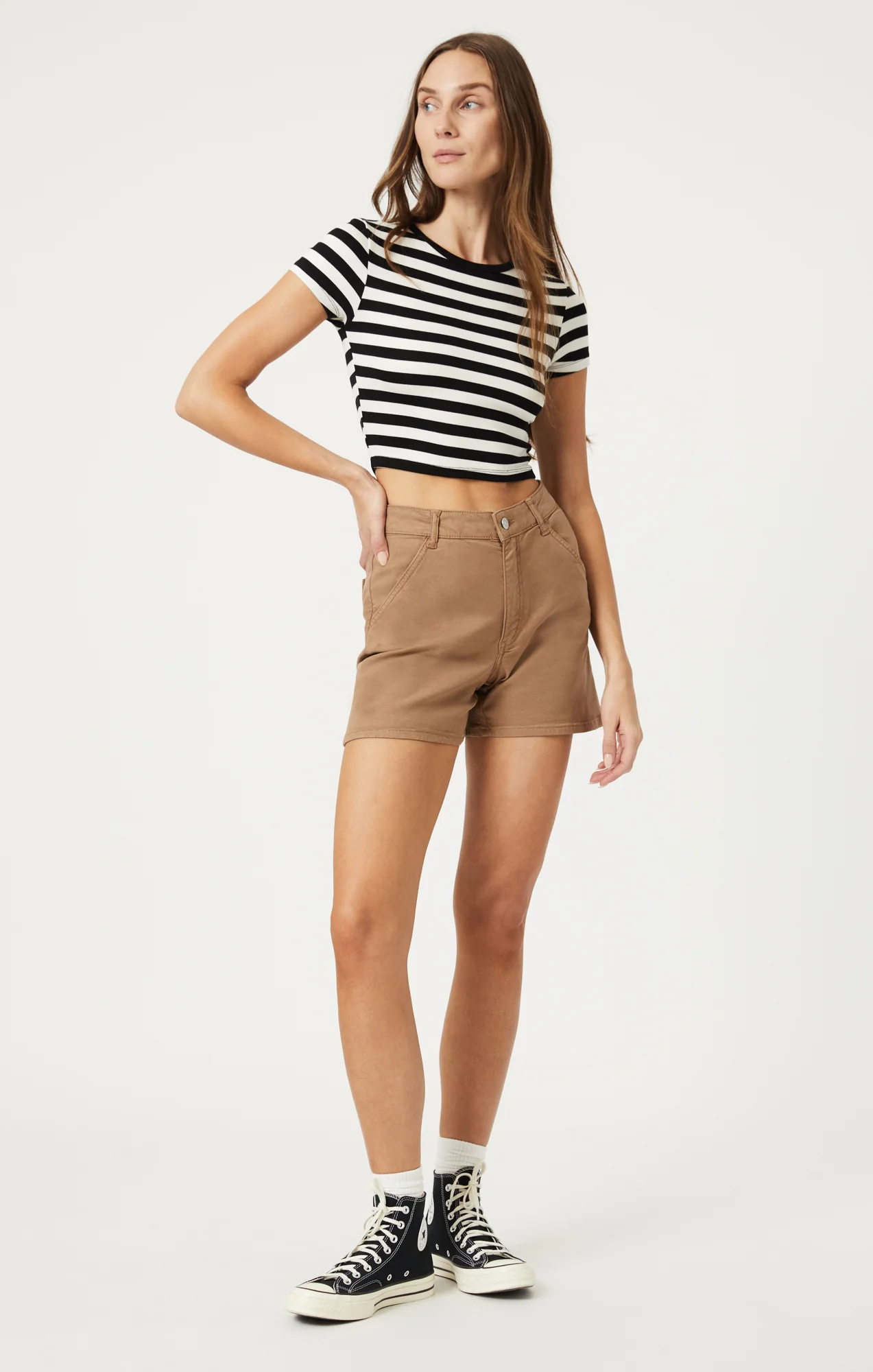KYLIE SHORTS IN TIGER'S EYE LUXE TWILL