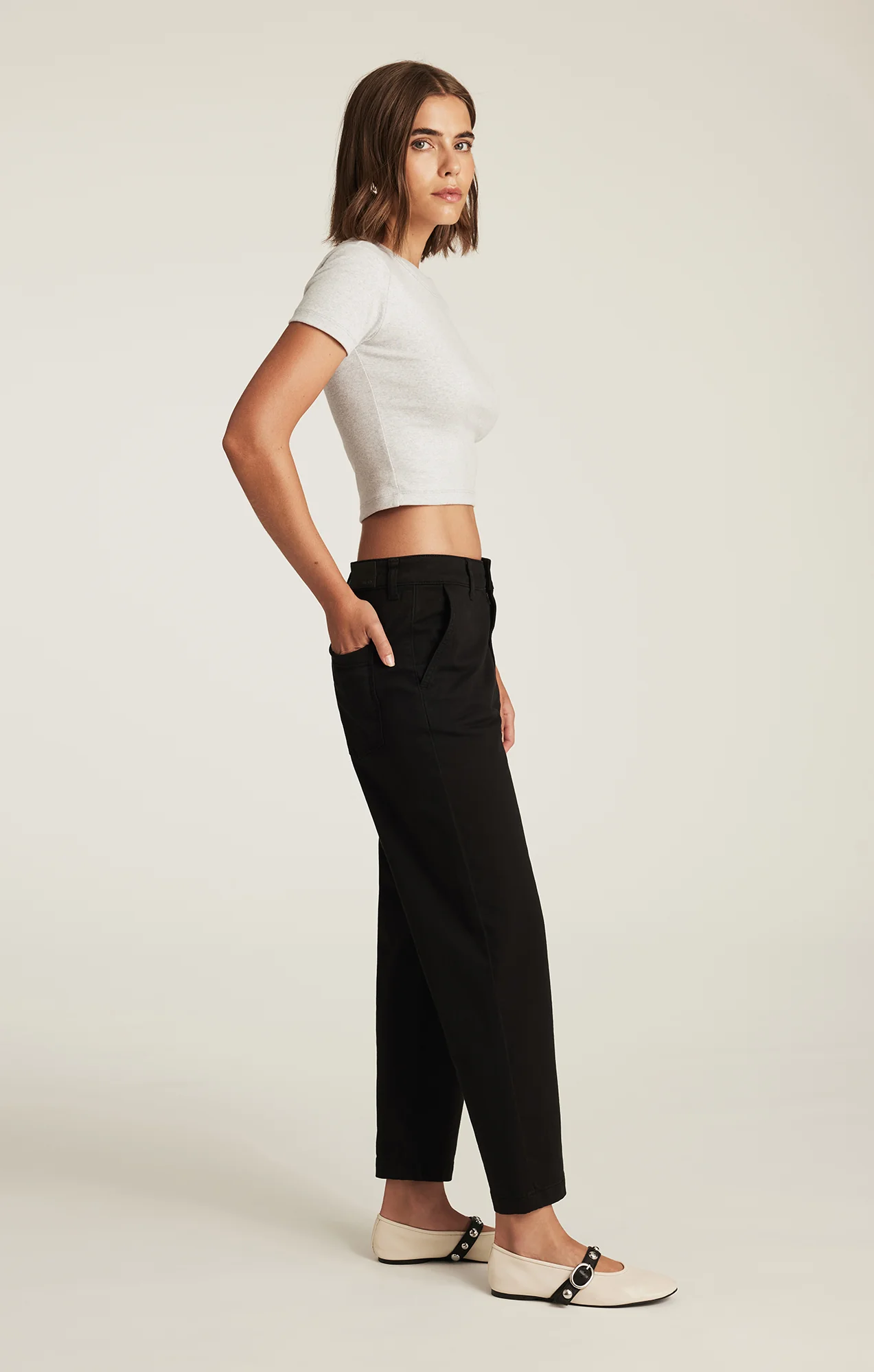 LAUREN STRAIGHT CHINO IN BLACK CASUAL TWILL - Image 2