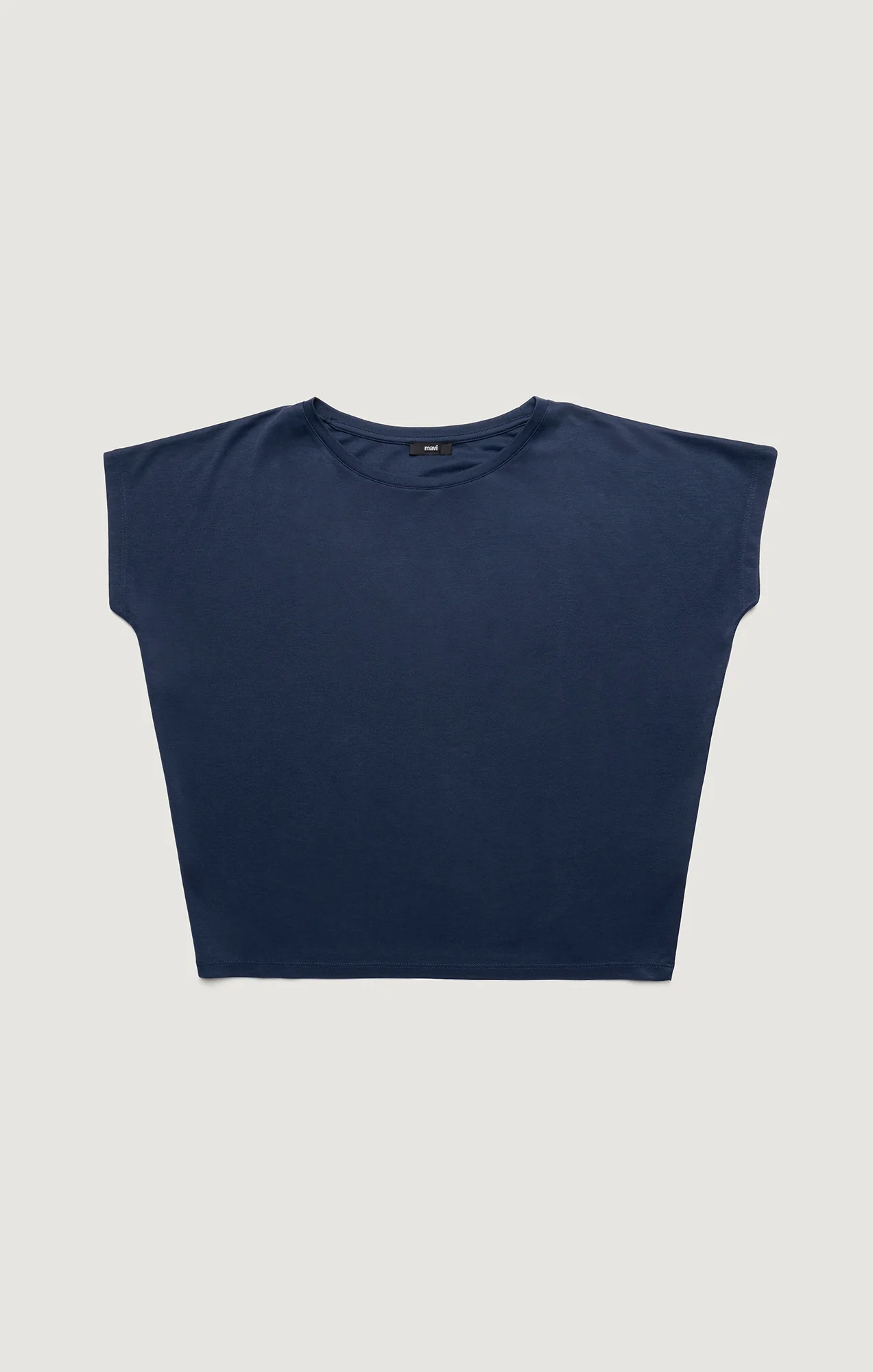 LUXE TOUCH TENCEL™ BOAT NECK T-SHIRT IN MOOD INDIGO - Image 6