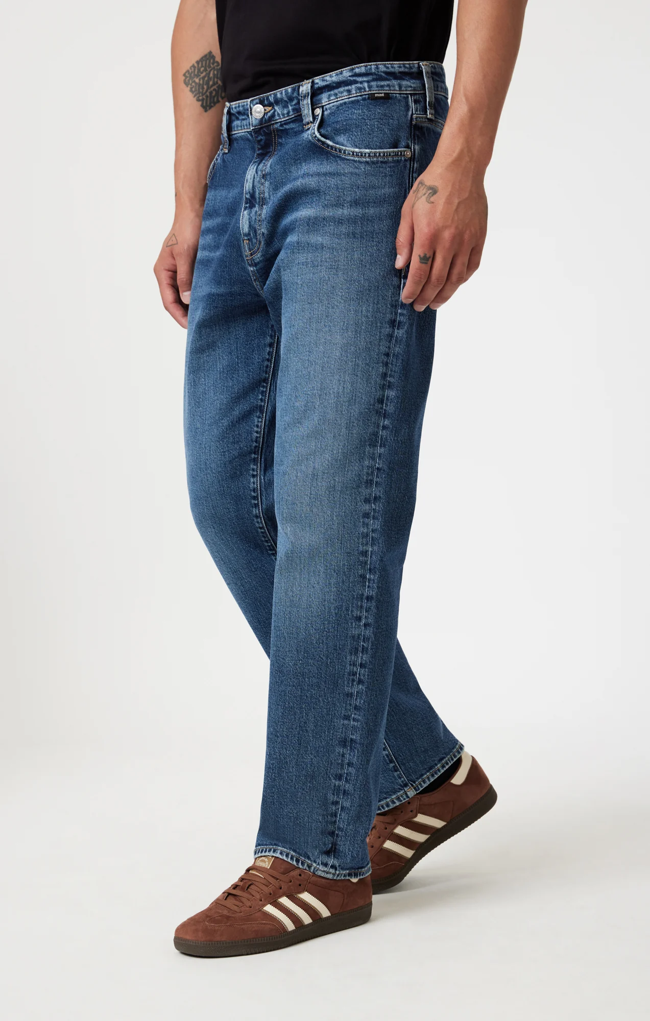 MARCEL LOOSE STRAIGHT LEG IN MID BRUSHED CLASSIC BLUE - Image 3