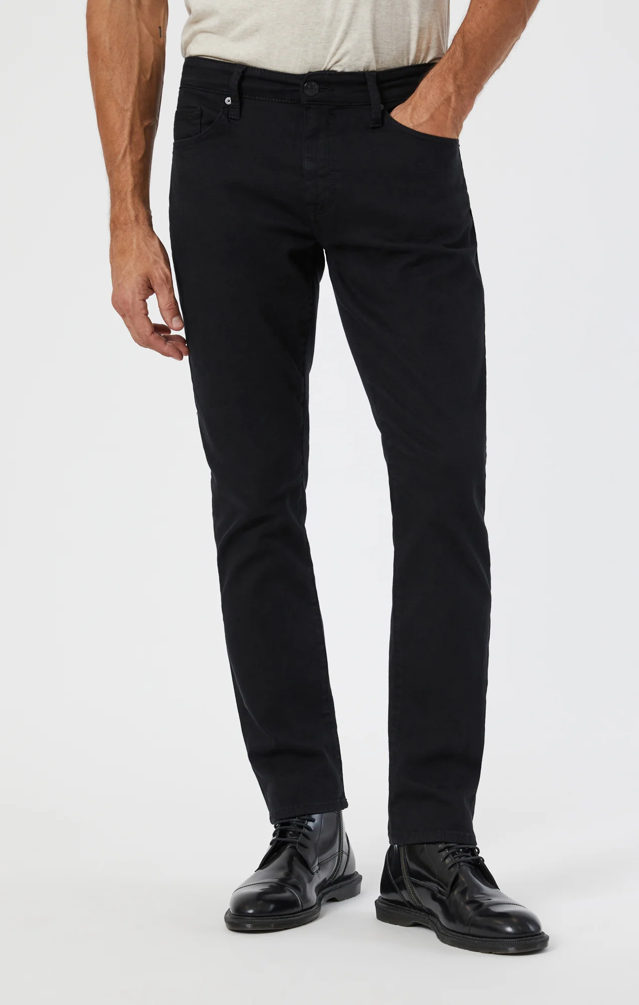 MARCUS SLIM STRAIGHT LEG JEANS IN DOUBLE BLACK SUPERMOVE - Image 3