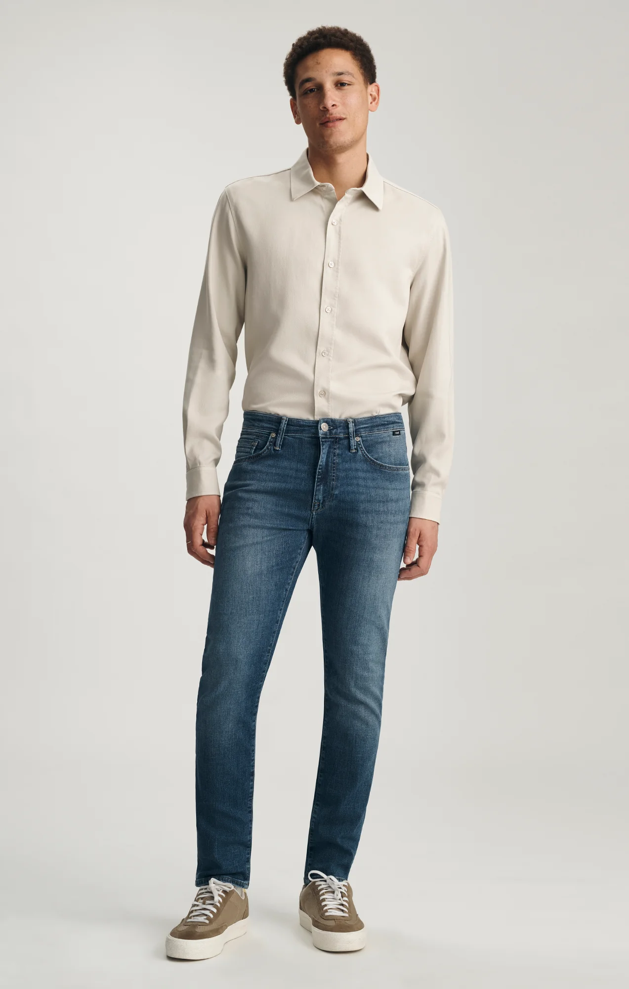 MARCUS SLIM STRAIGHT LEG IN MID USED BRUSHED ORGANIC VINTAGE