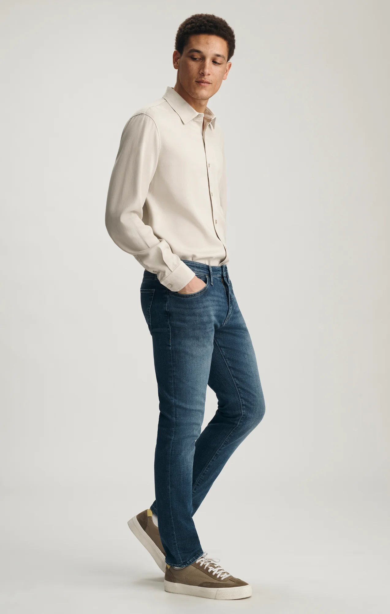 MARCUS SLIM STRAIGHT LEG IN MID USED BRUSHED ORGANIC VINTAGE - Image 2