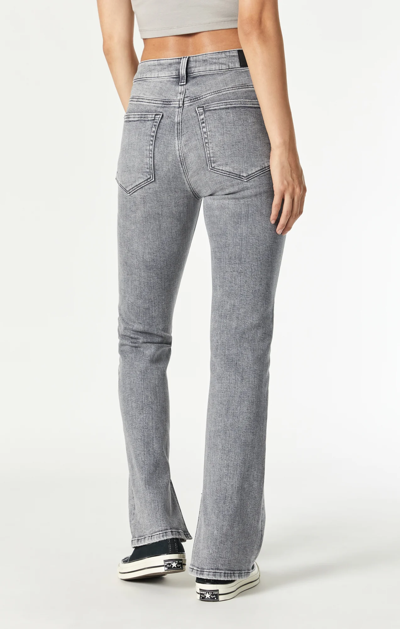 MARIA SLIT HEM FLARE IN VINTAGE GREY LA BLUE - Image 5