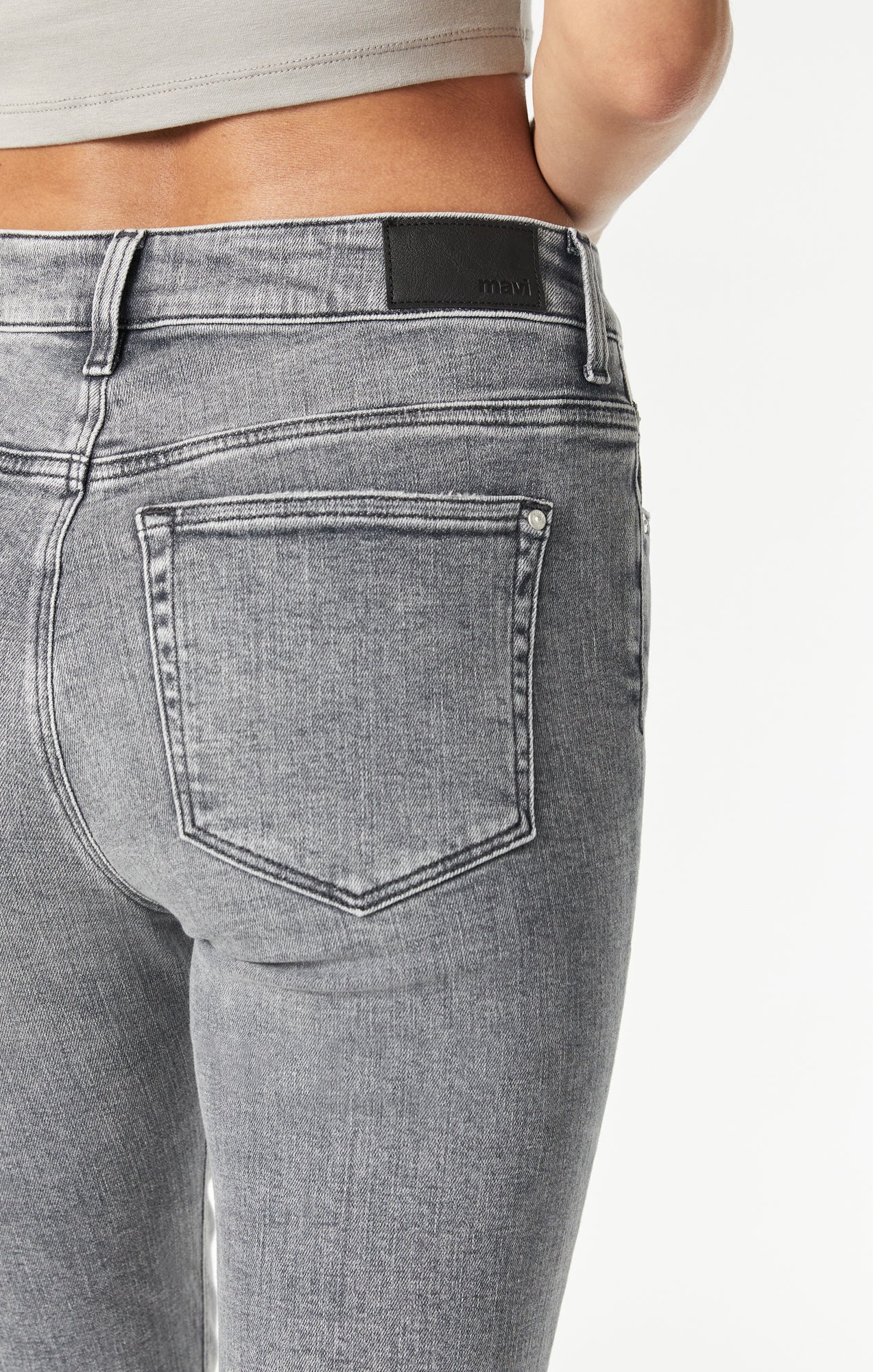 MARIA SLIT HEM FLARE IN VINTAGE GREY LA BLUE - Image 6