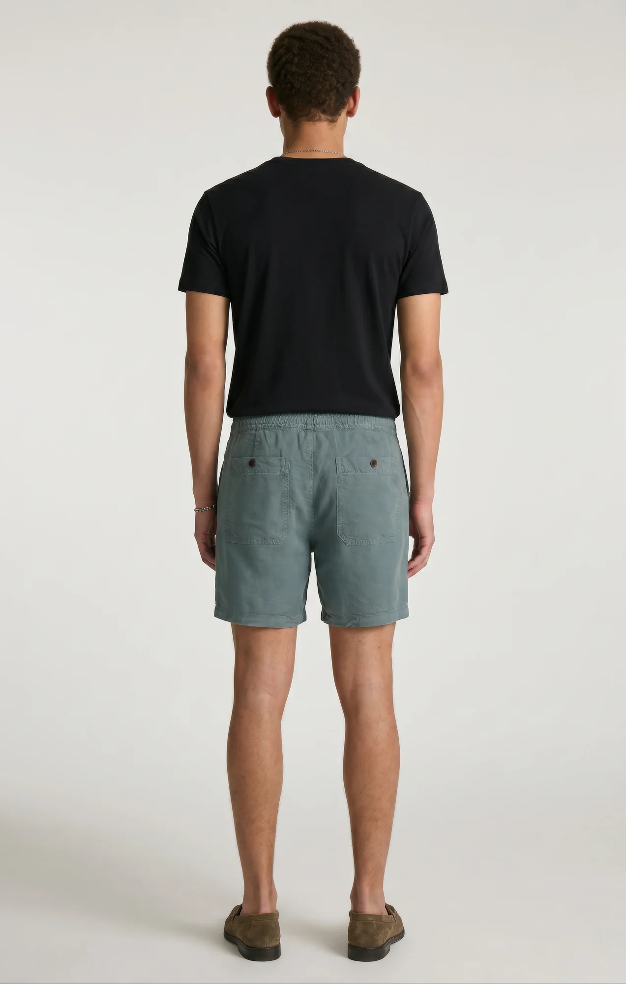 DAXON SHORTS IN TEAL LINEN - Image 2