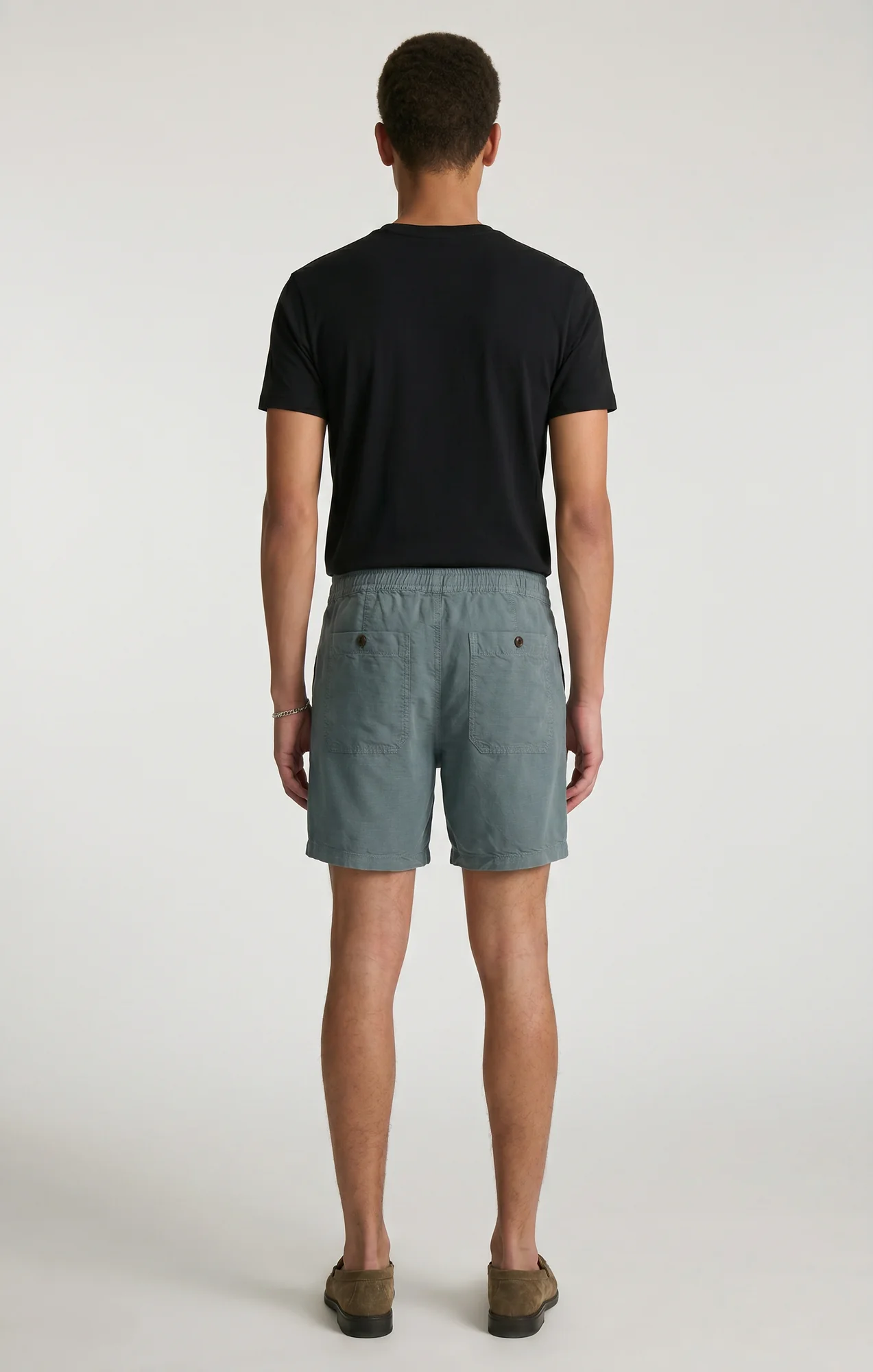 DAXON SHORTS IN TEAL LINEN - Image 4