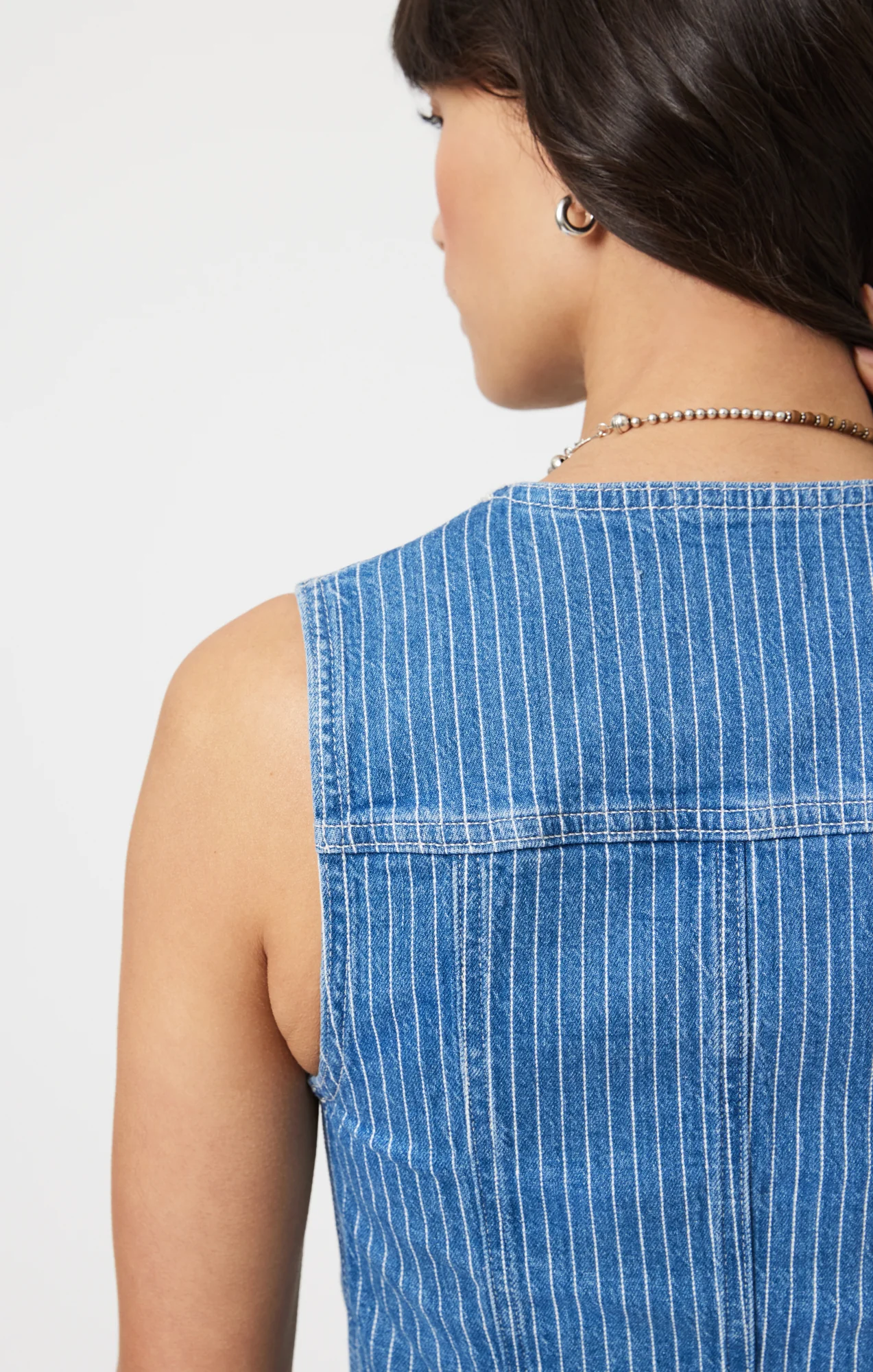MERLIN VEST IN BLUE STRIPE DENIM - Image 5