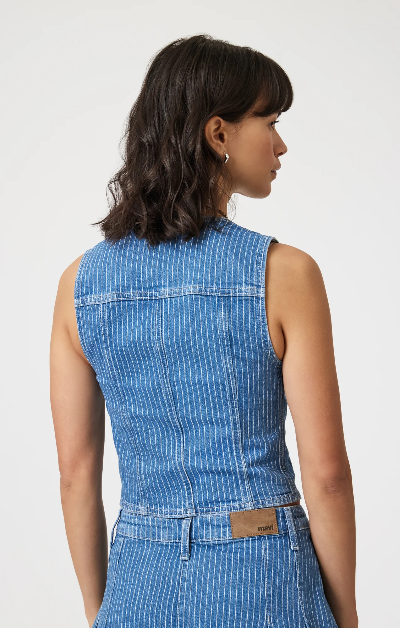 MERLIN VEST IN BLUE STRIPE DENIM - Image 7