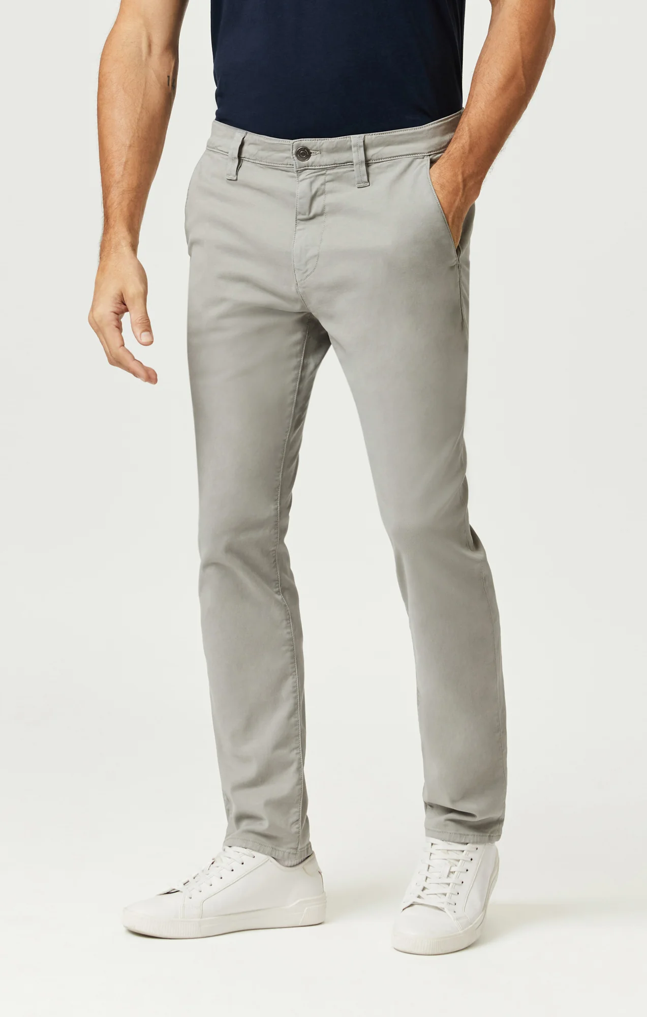 MILTON SLIM STRAIGHT CHINO IN IRON LUXE TWILL - Image 3