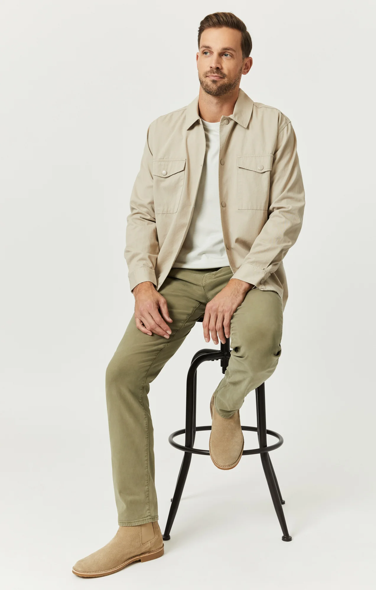 MILTON SLIM STRAIGHT CHINO IN DEEP GREEN LUXE TWILL - Image 6