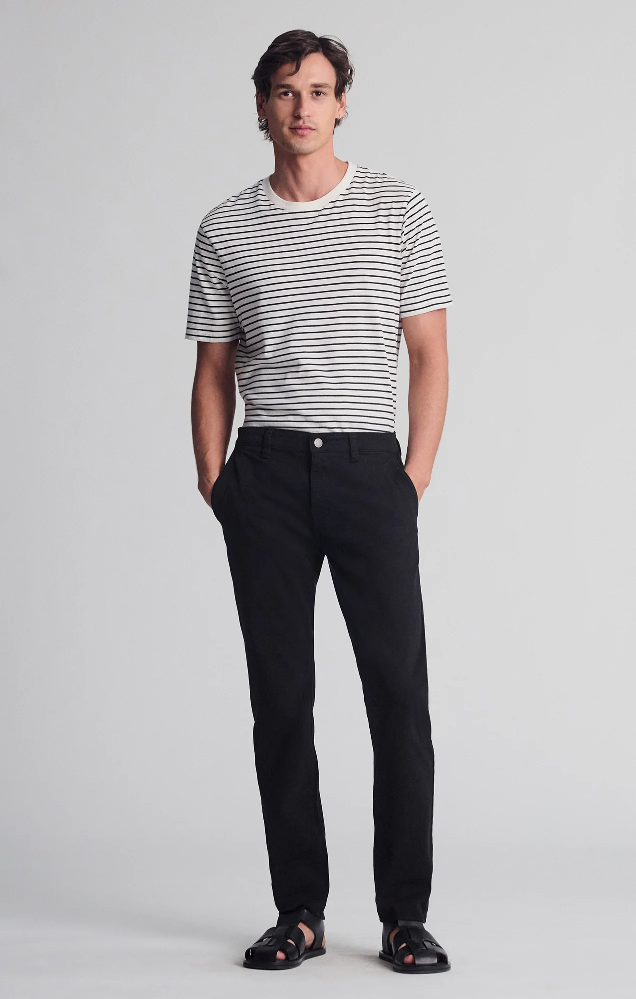 MILTON SLIM STRAIGHT CHINO IN BLACK CASUAL TWILL - Image 3
